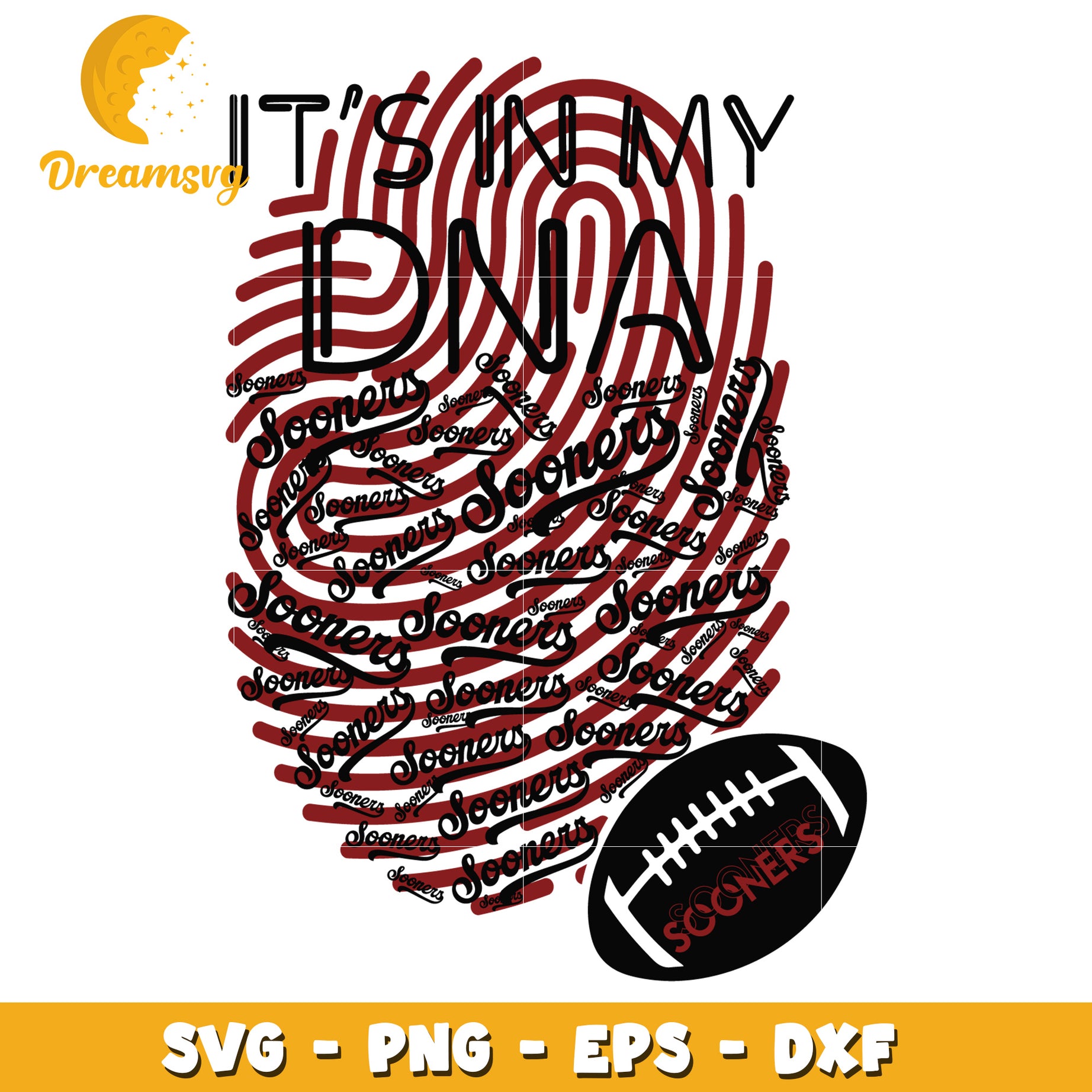 Sooners DNA Fingerprint SVG Cut File