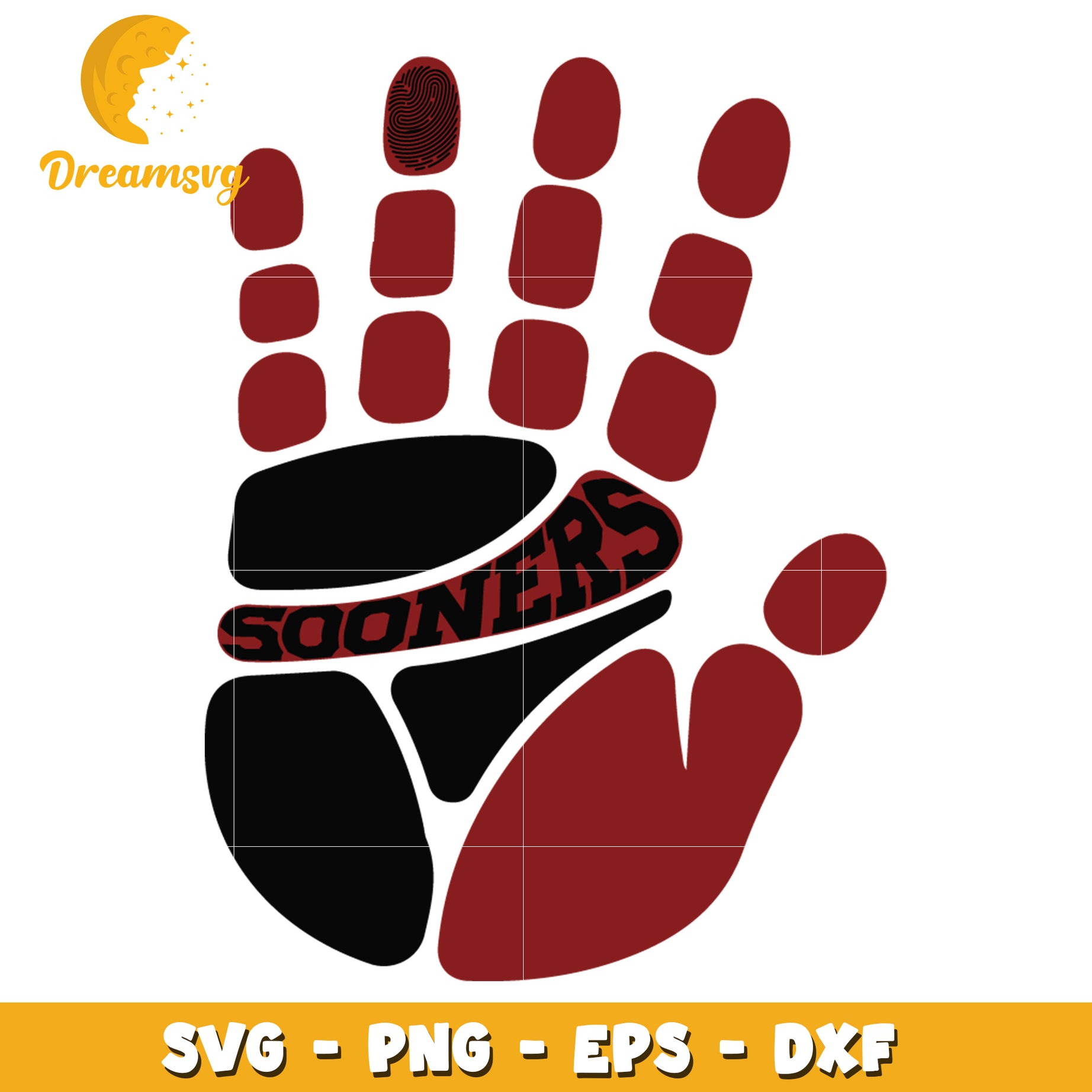 Sooners Handprint SVG PNG EPS DXF