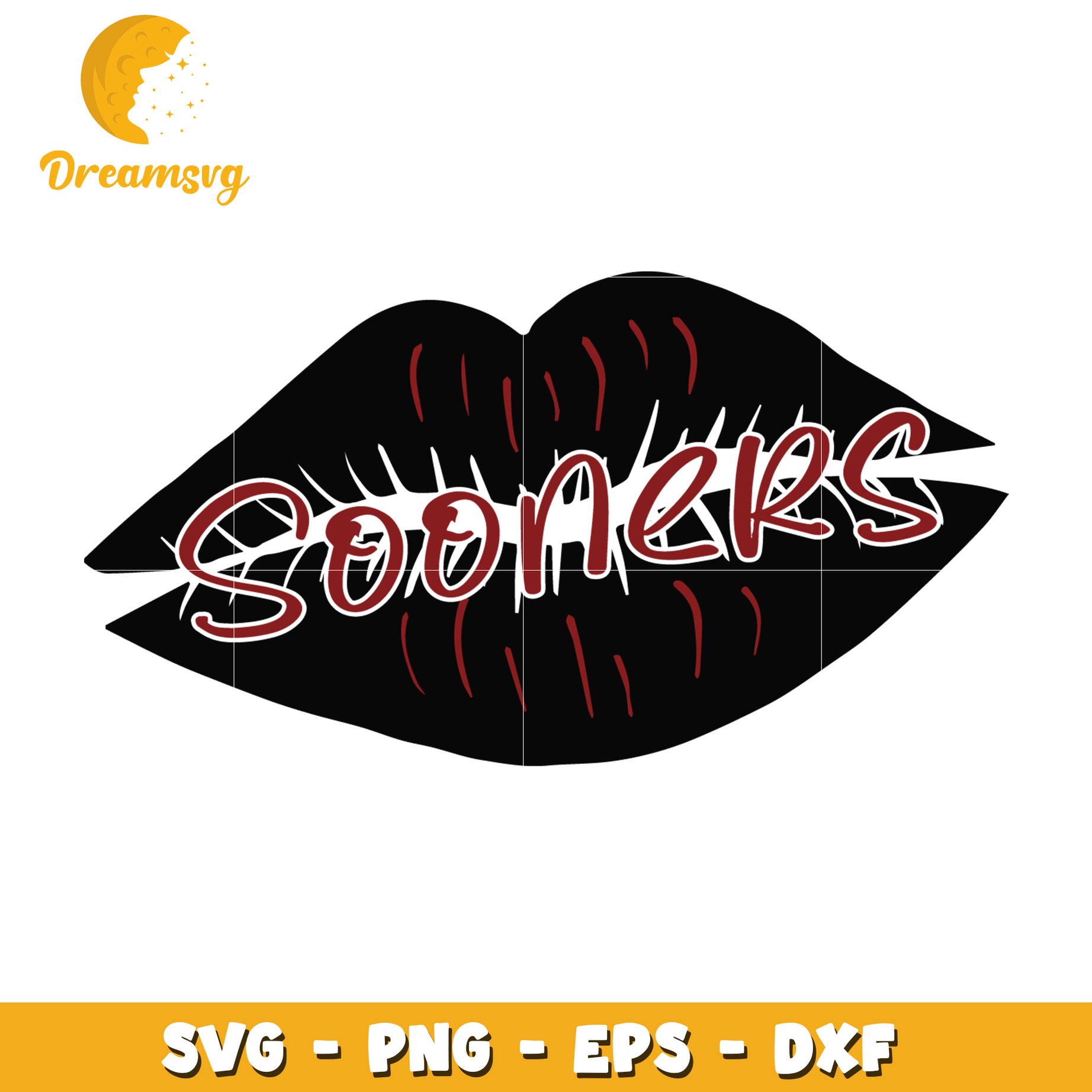 Sooners Lips SVG Cut File PNG EPS DXF