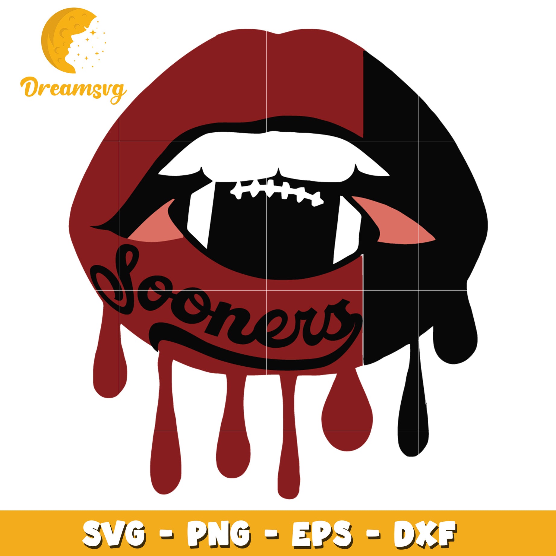 Sooners Vampire Lips SVG PNG EPS DXF