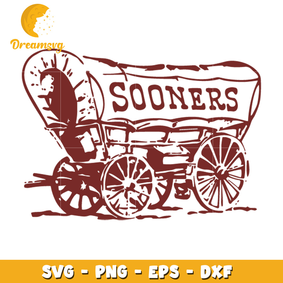 Sooners Wagon SVG PNG EPS DXF Cut File