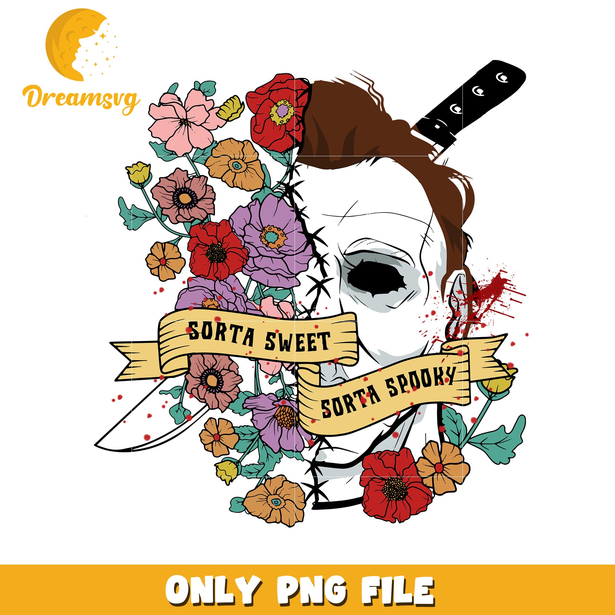 Sorta sweet sorta spooky design png, halloween town png, halloween png