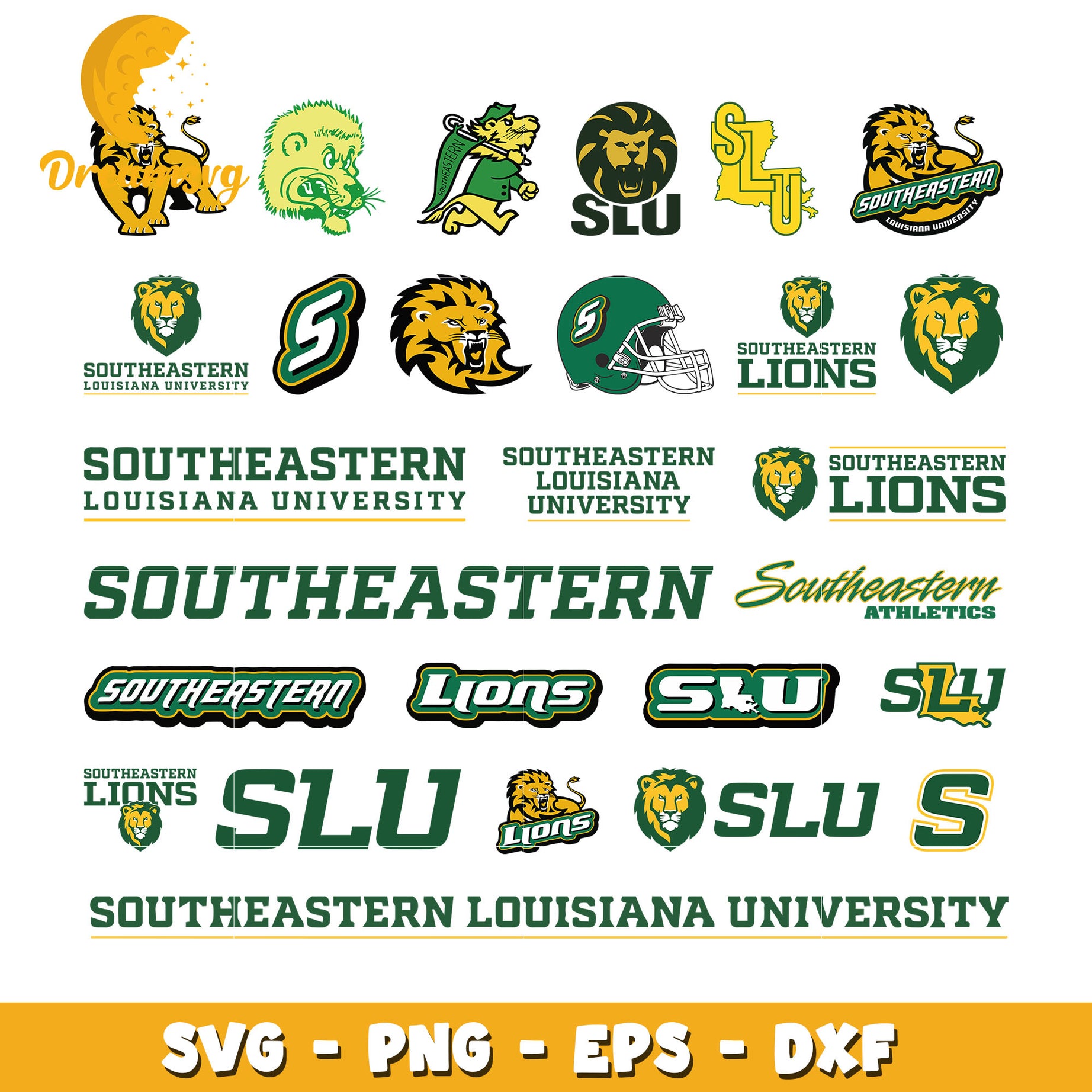 Southeastern louisiana university logo bundle svg, southeastern lions​ svg