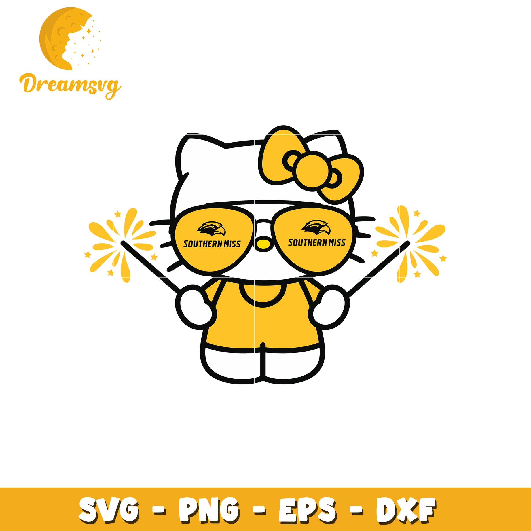 Southern Miss Hello Kitty SVG Design