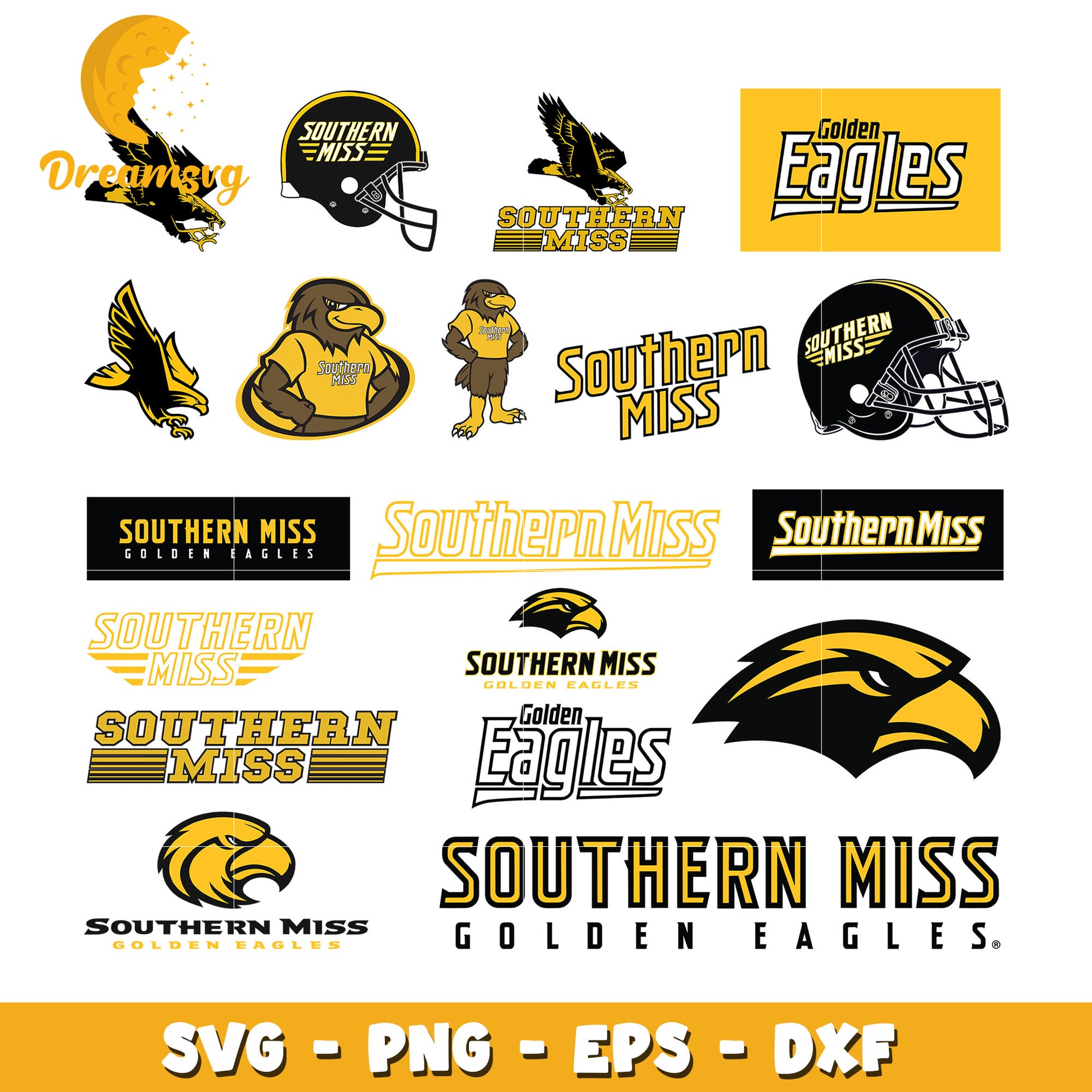 Southern miss golden eagles bundle svg, southern miss football​ svg