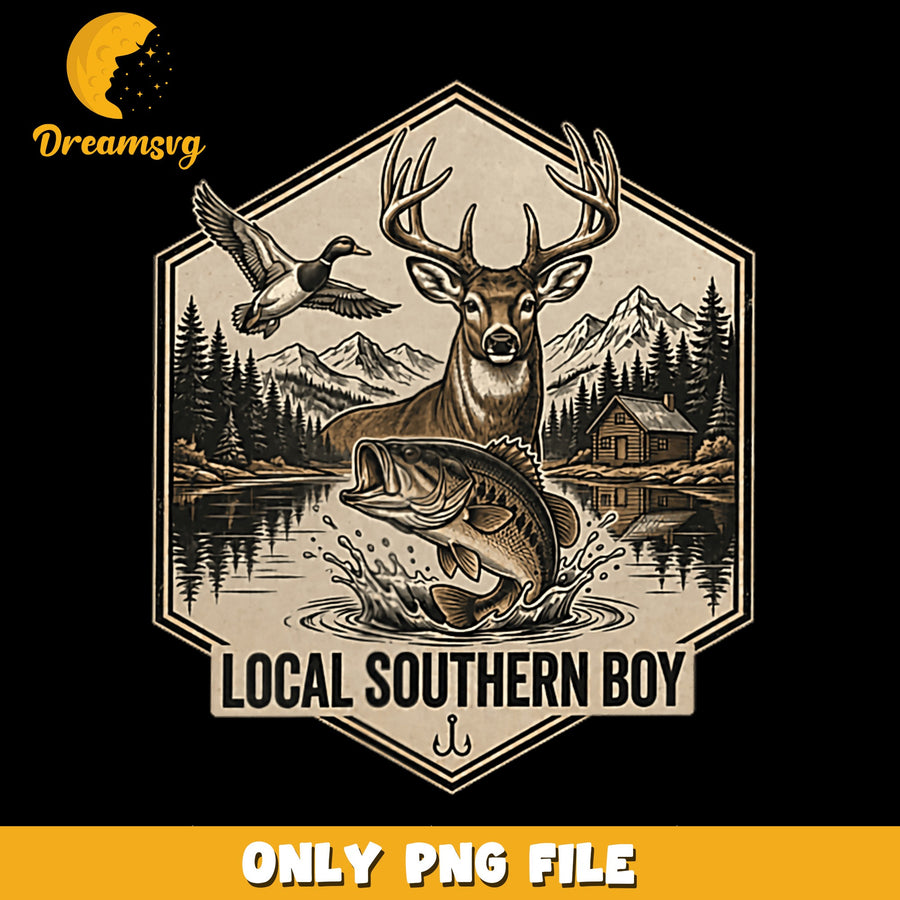 Southern Boy PNG, Outdoor Adventure, Fishing Design PNG