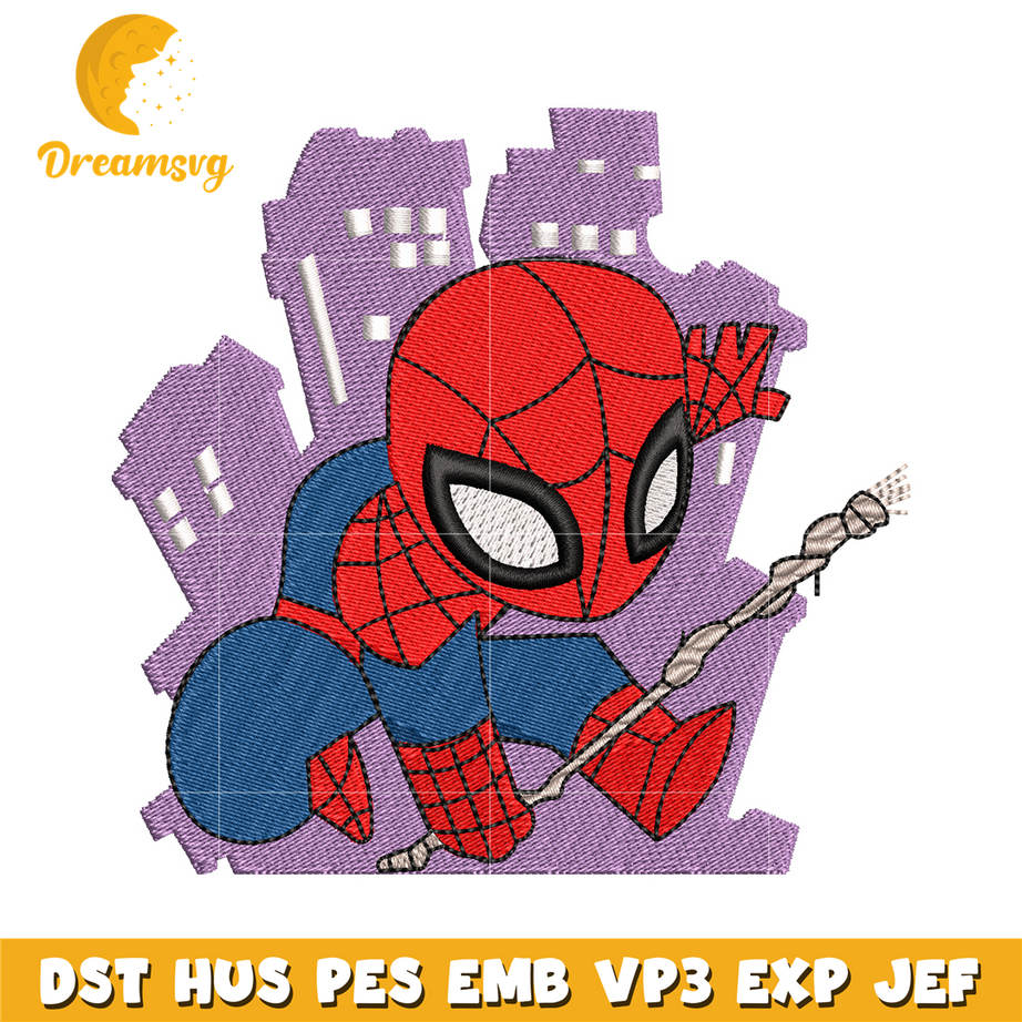 Spaiderman chibi logo embroidery design