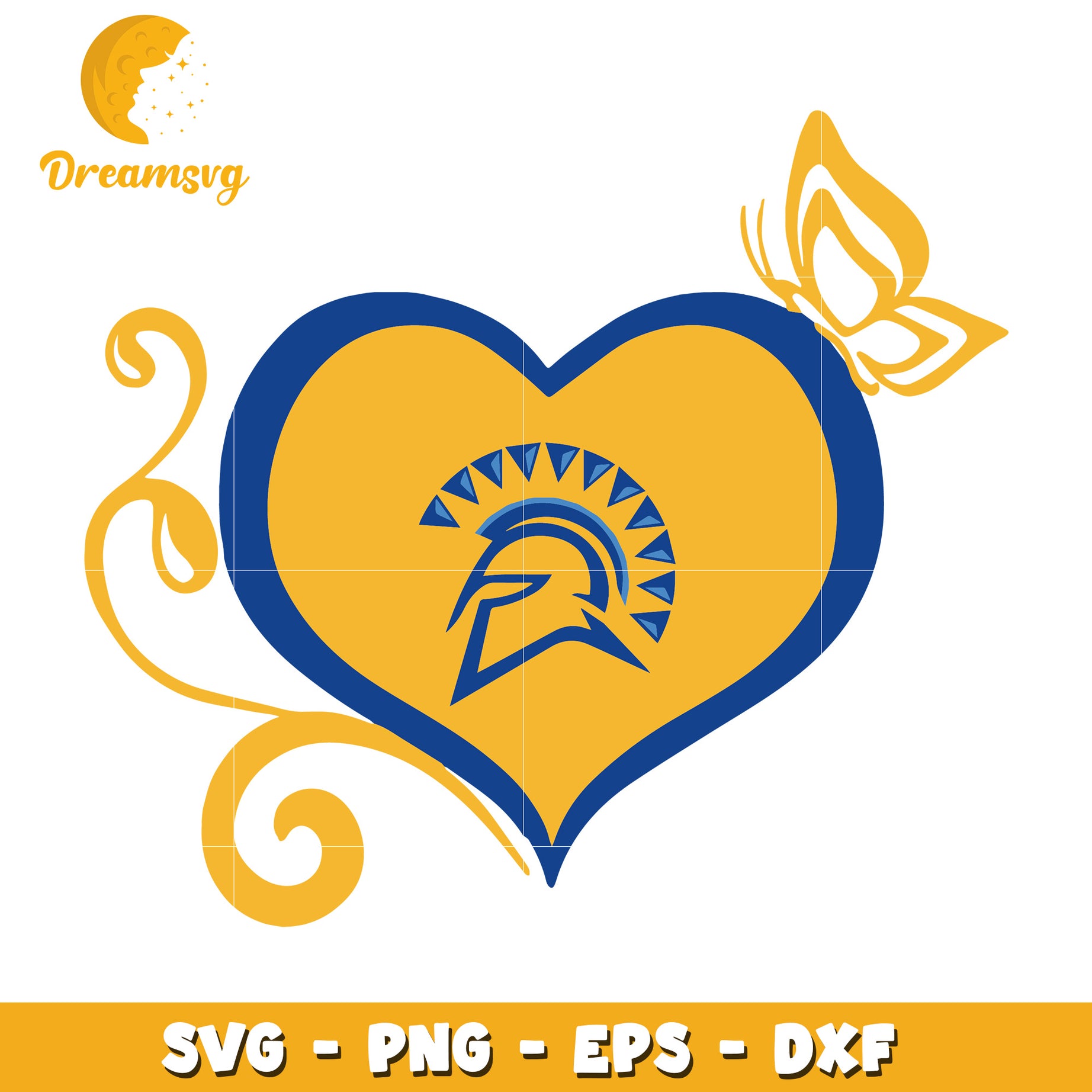 Spartan Heart Butterfly SVG PNG EPS DXF