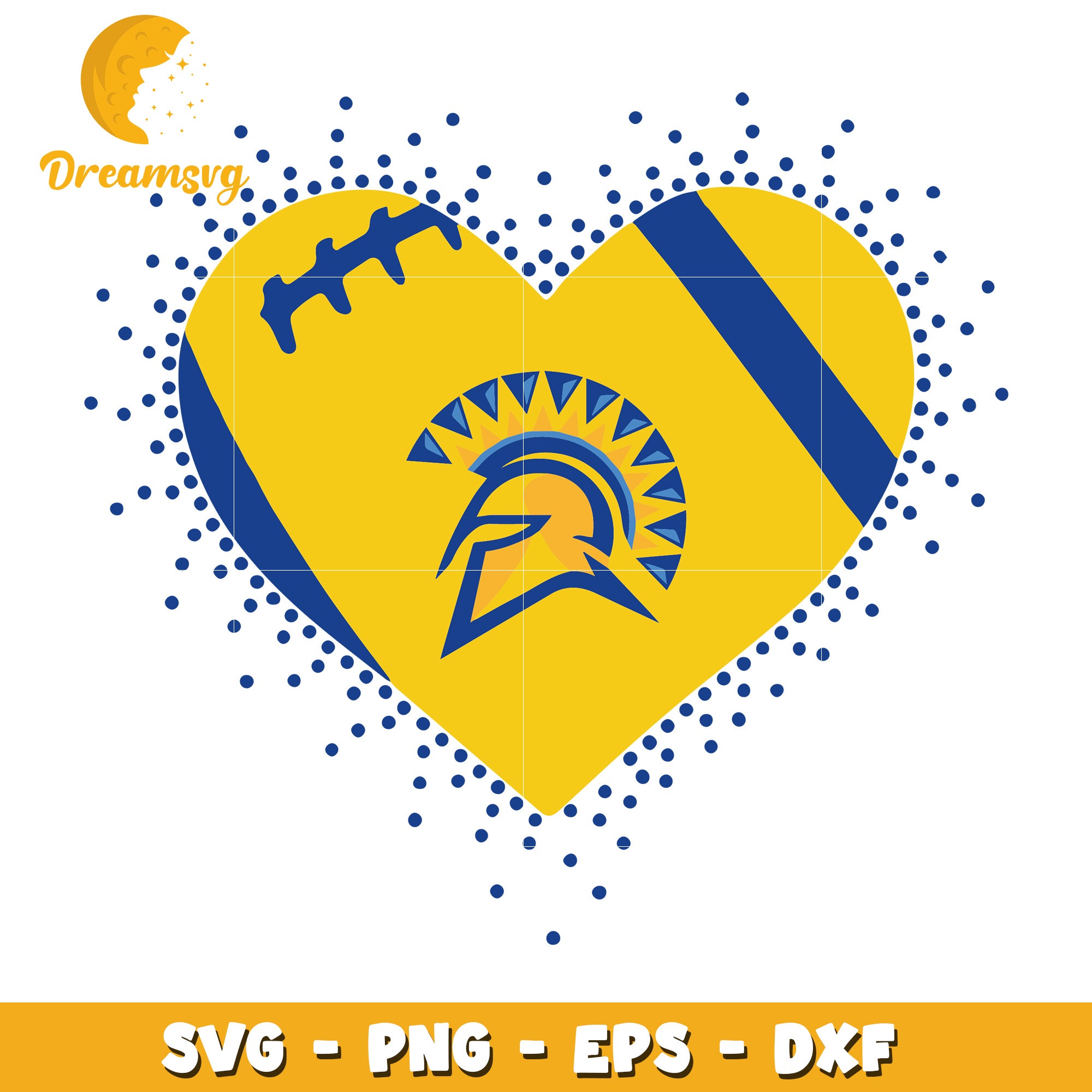 Spartan Heart SVG PNG EPS DXF Cut File