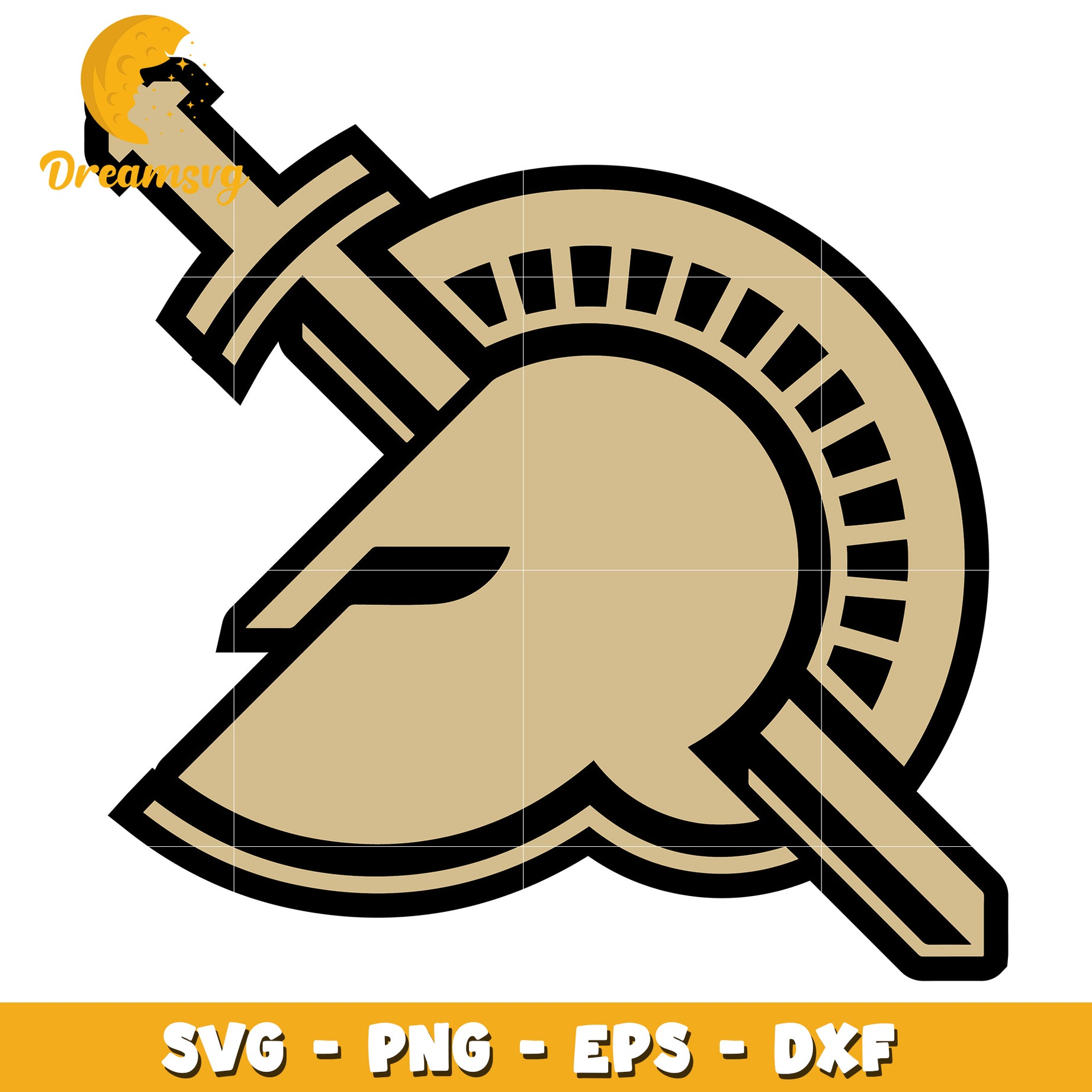 Spartan Helmet Sword SVG PNG EPS DXF