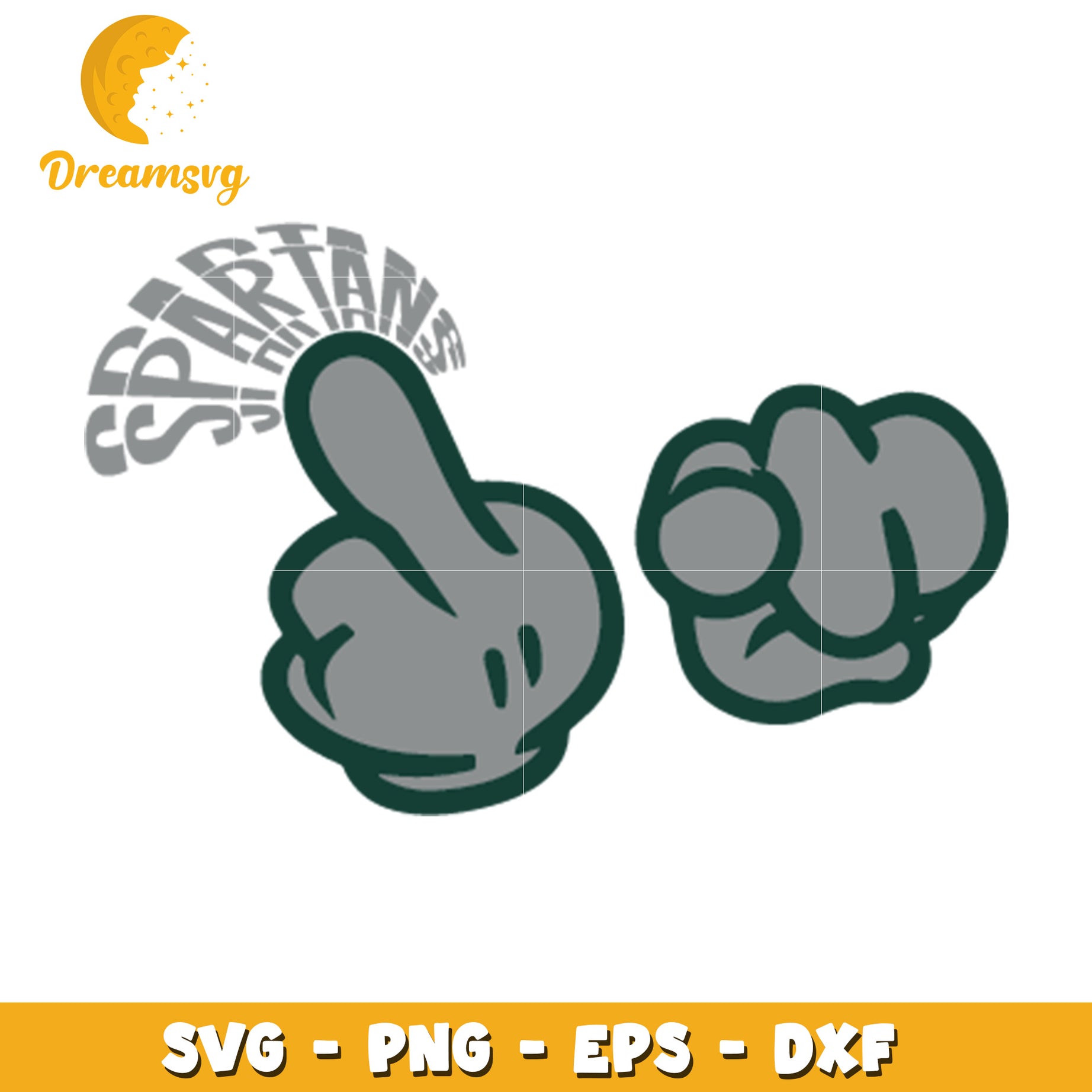 Spartan Mickey Hands SVG PNG EPS DXF