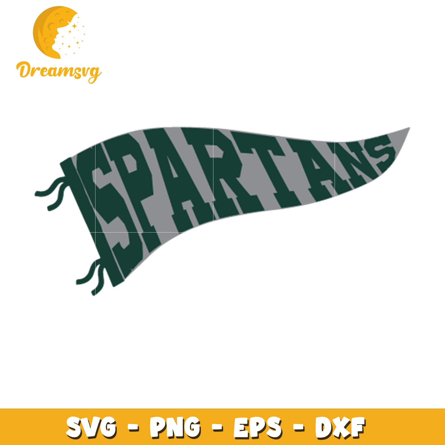 Spartan Pennant SVG PNG EPS DXF Cut File