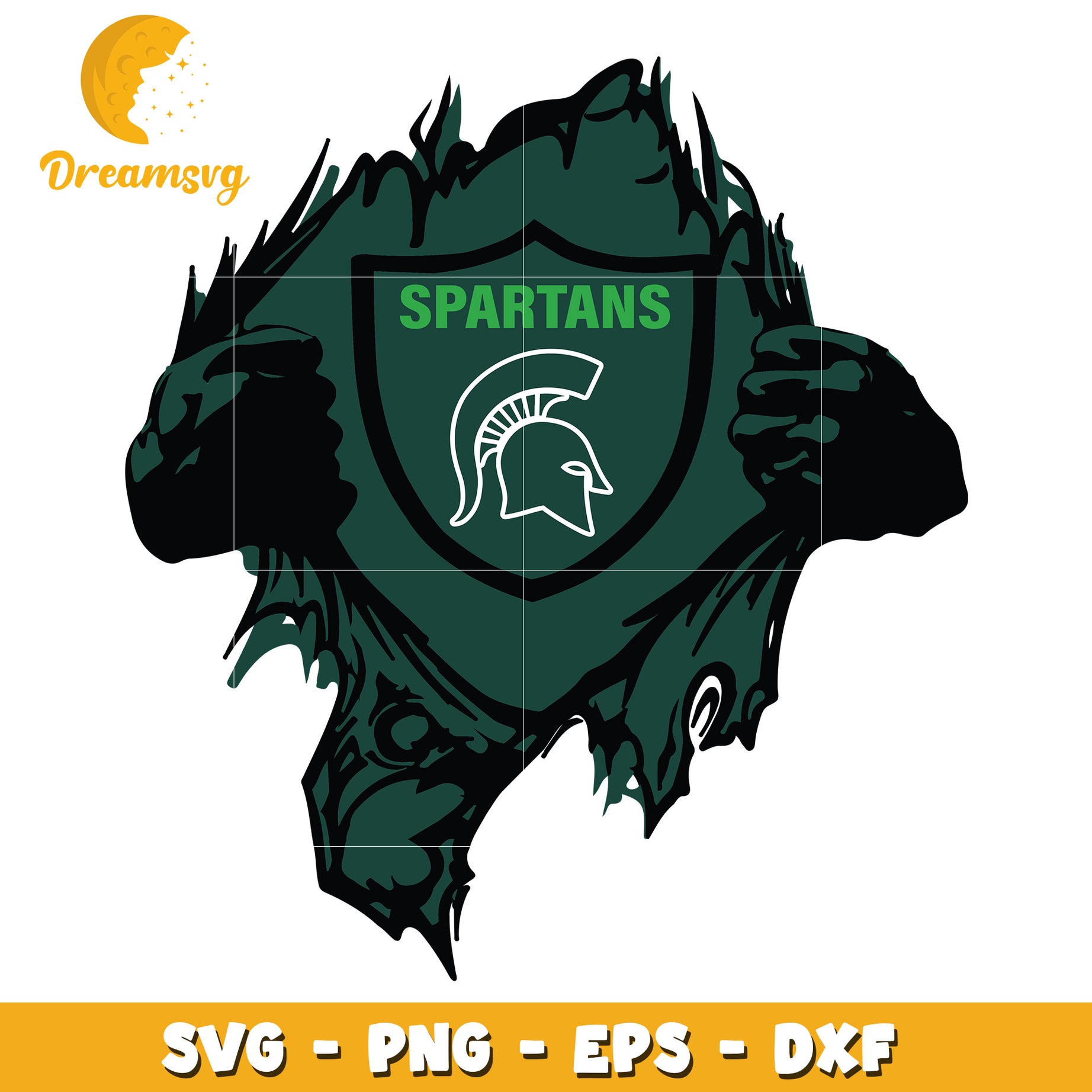 Spartan SVG PNG EPS DXF Ripped Shirt Design