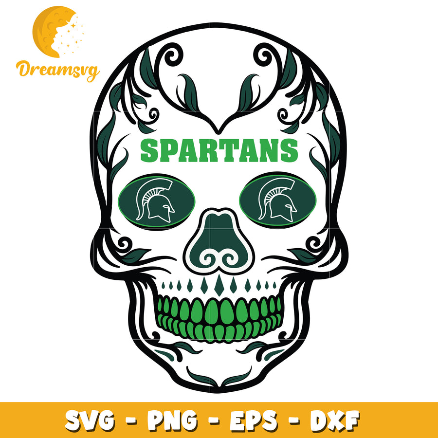 Spartan Sugar Skull SVG PNG EPS DXF