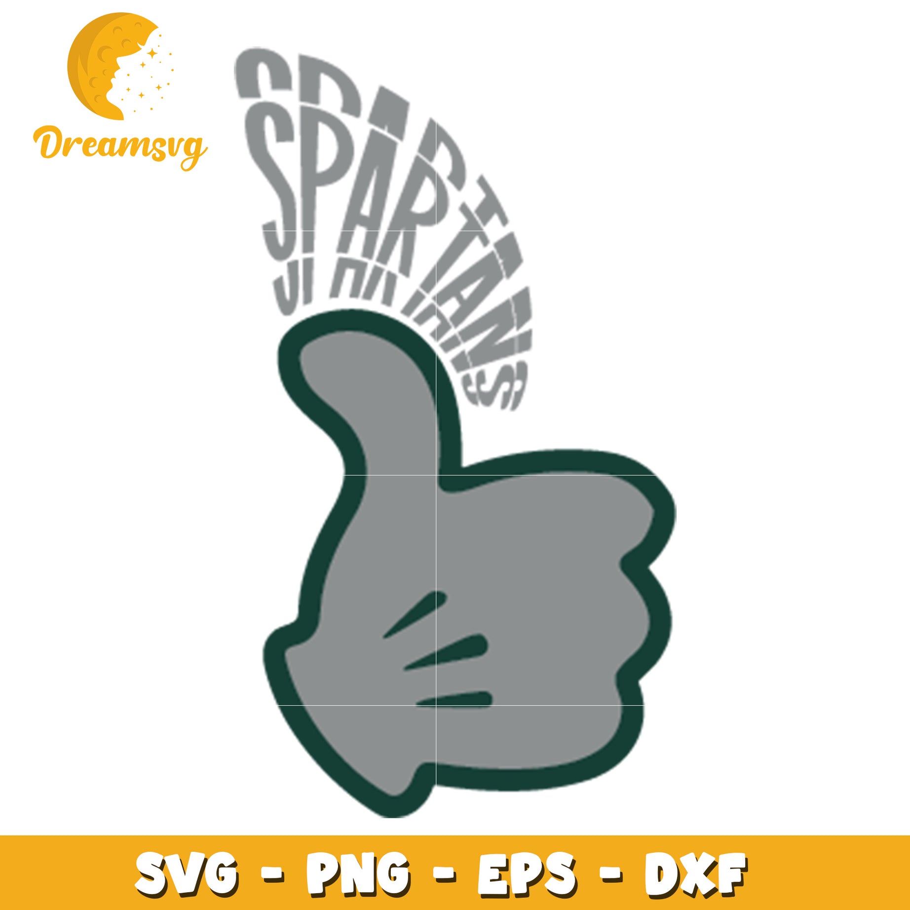 Spartans Thumbs Up SVG File for Crafts and Designs Download