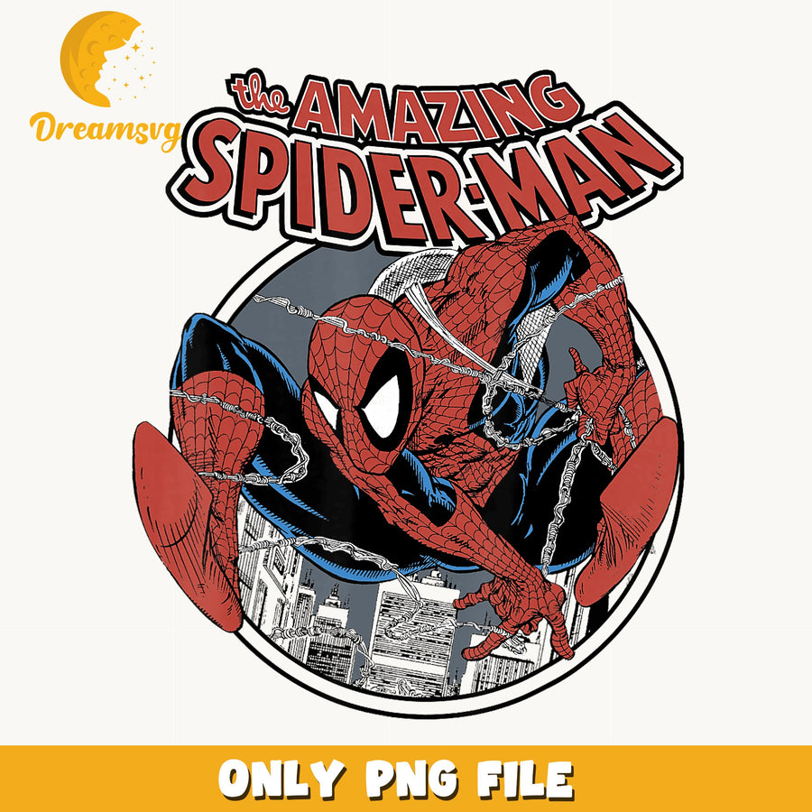 Spider-Man Marvel Retro Comic Book PNG, Spidey Web Swing, Hero PNG