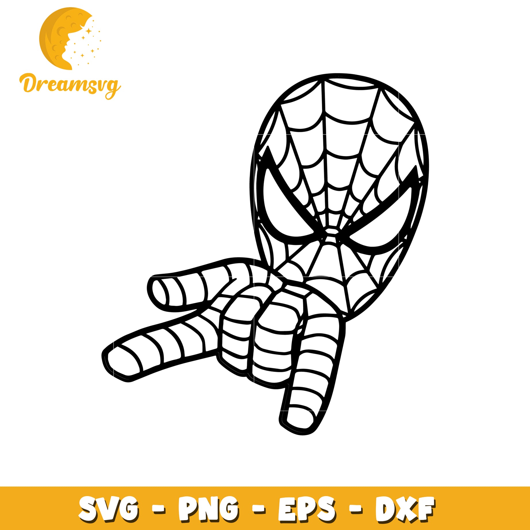 Spider Man Hand SVG Outline for Kids Craft Projects