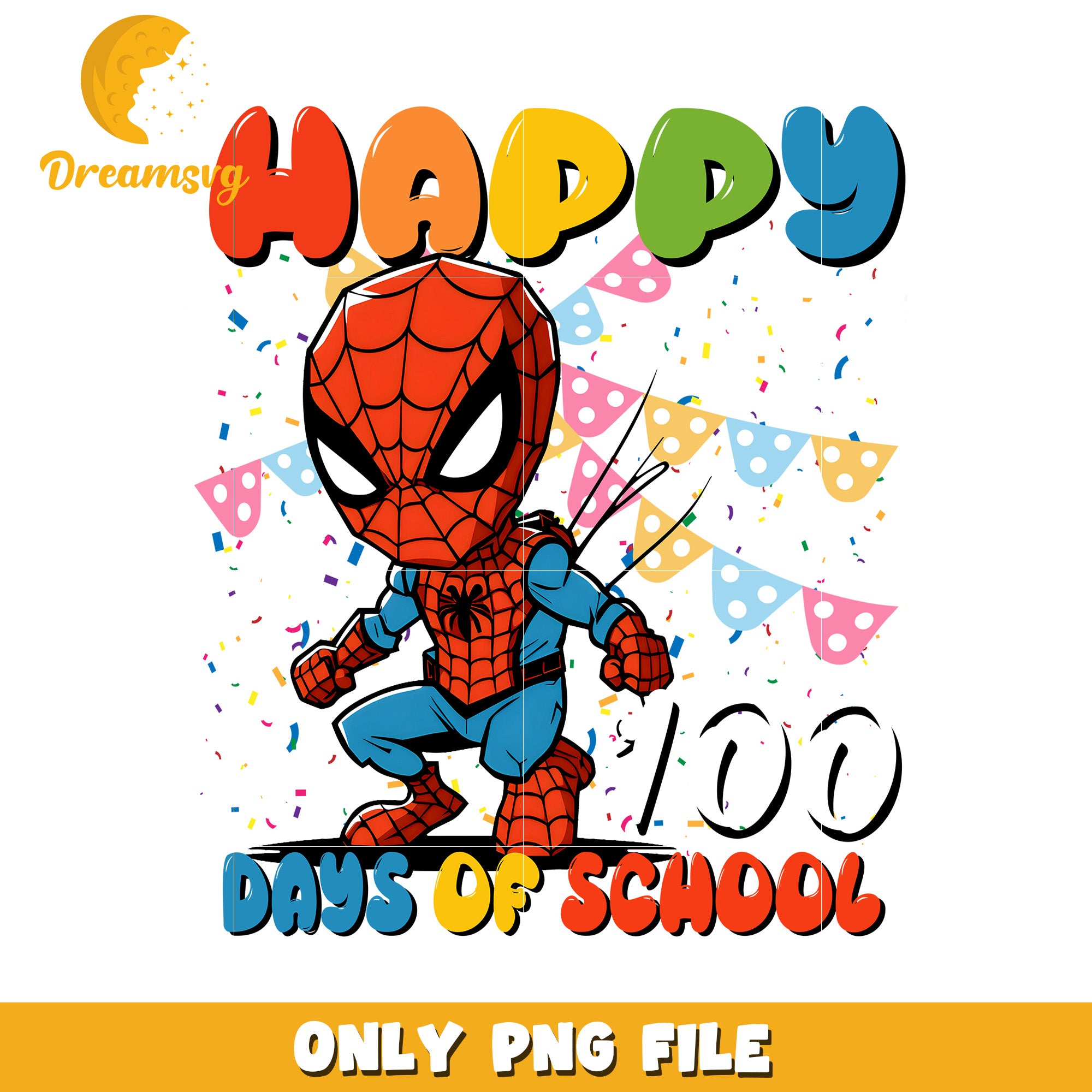 Spiderman 100 Days School PNG