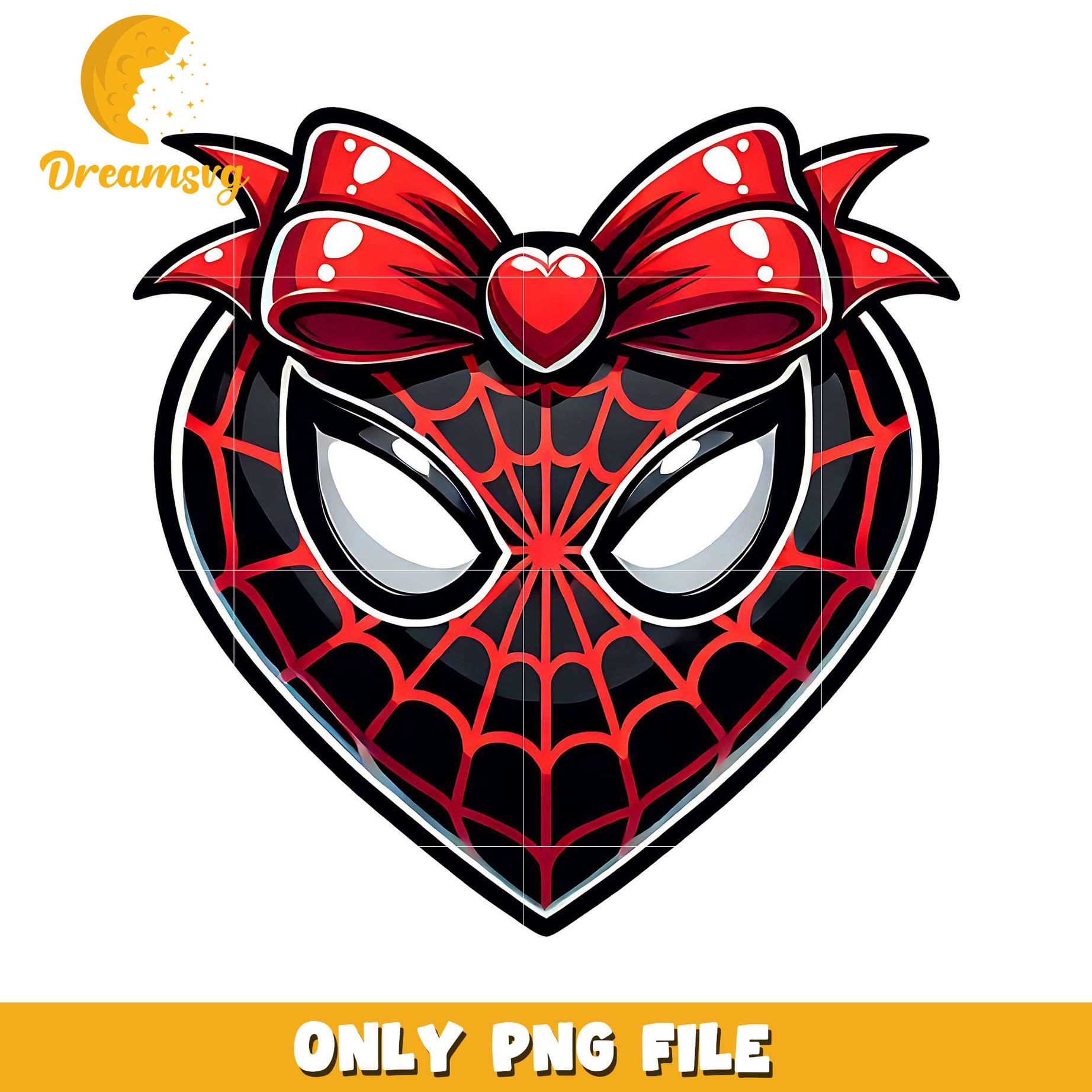 Spiderman Heart Bow PNG Design