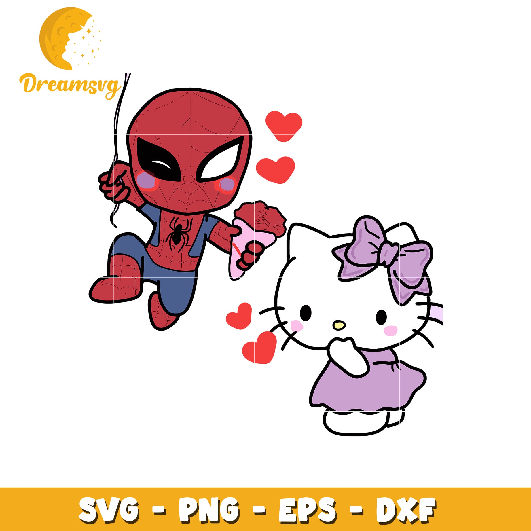 Spiderman Hello Kitty SVG PNG EPS DXF