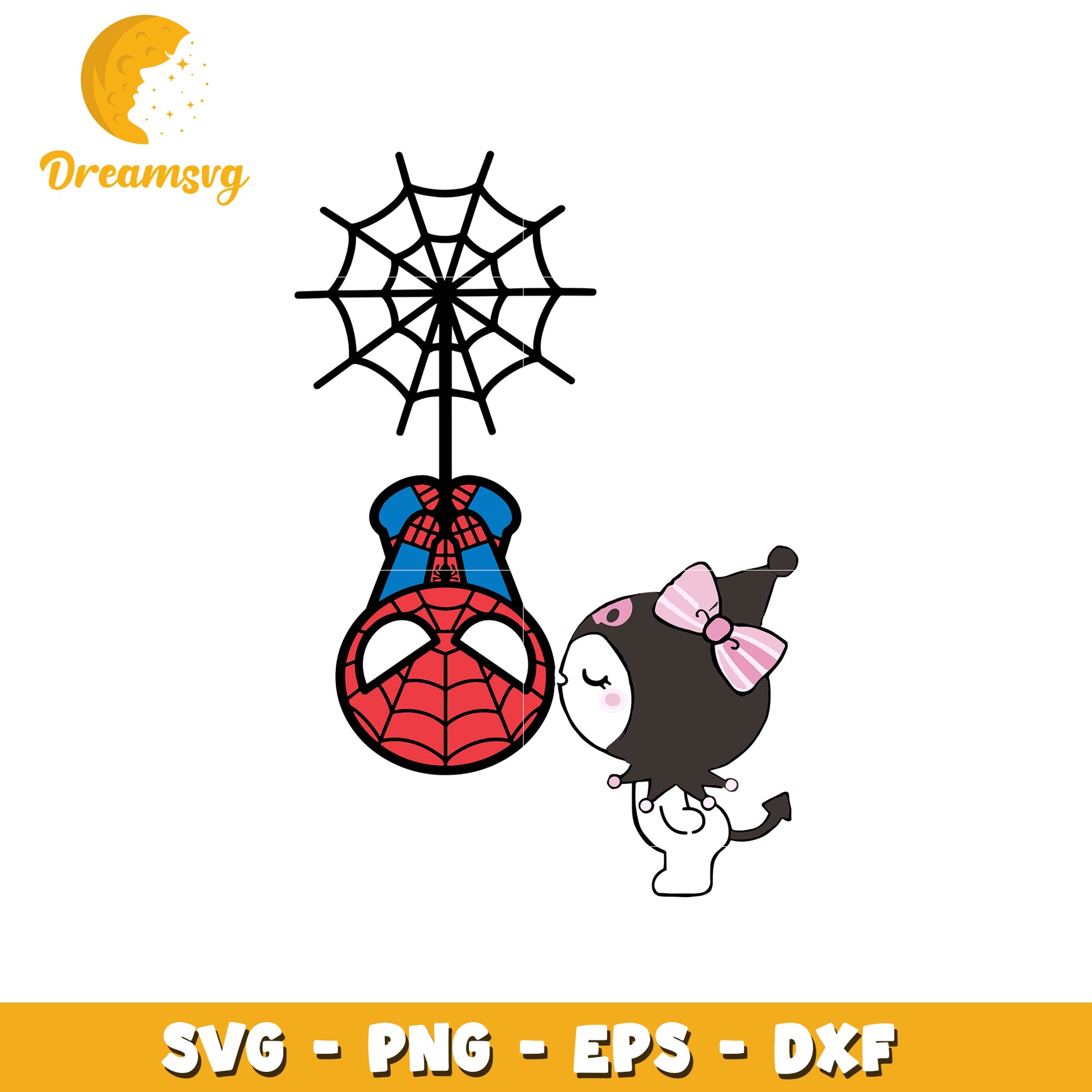 Spiderman Kuromi Kiss SVG PNG EPS DXF