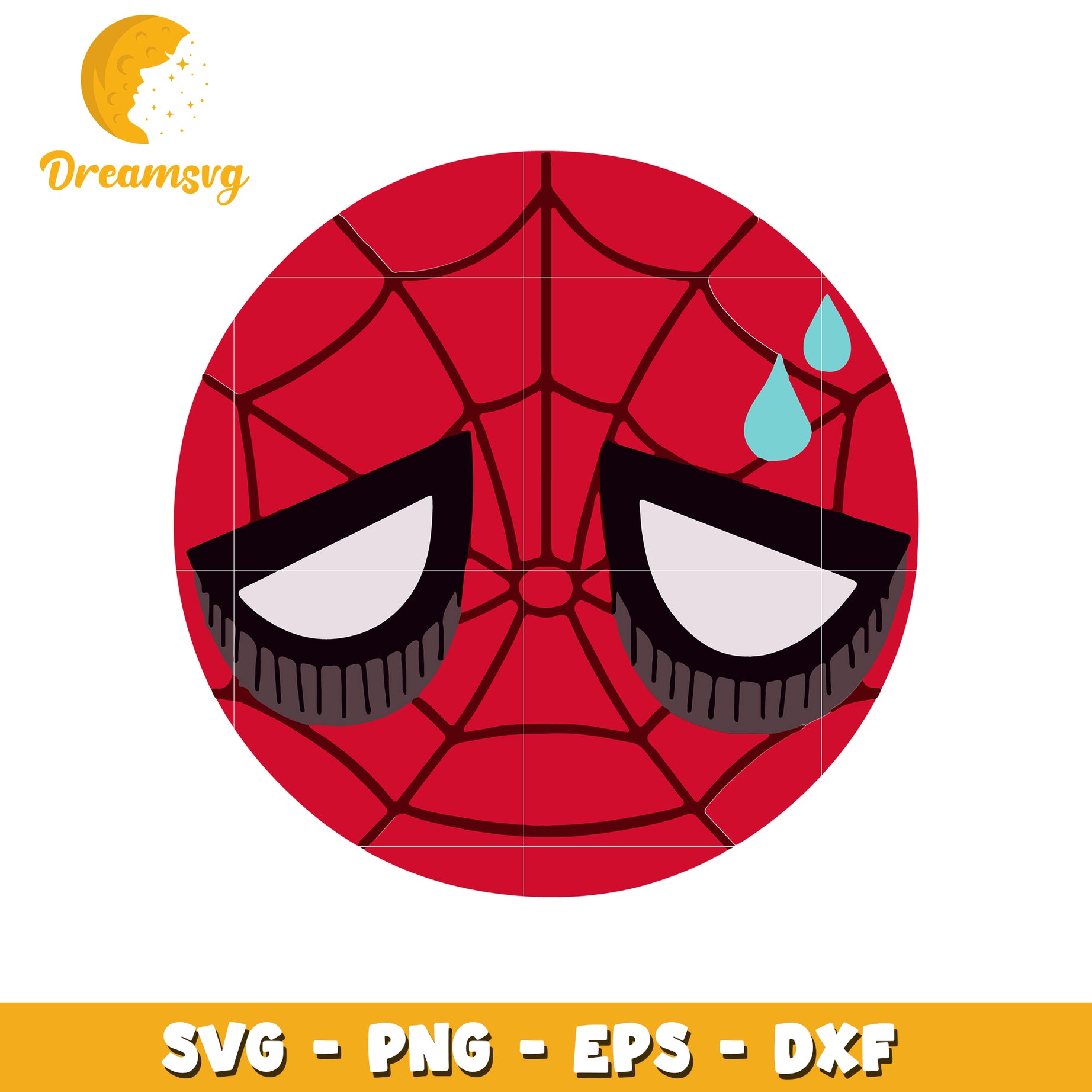 Spiderman SVG PNG EPS DXF Tired Face