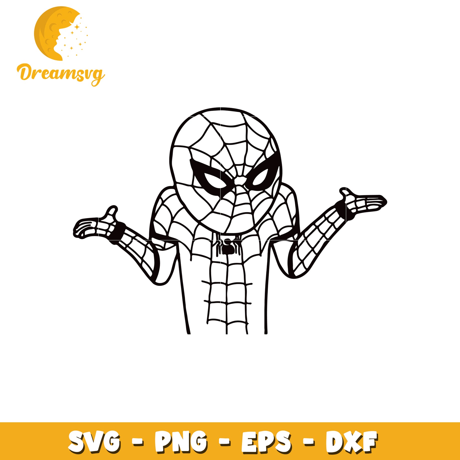 Spiderman Shrugging PNG, SVG, EPS, DXF Files