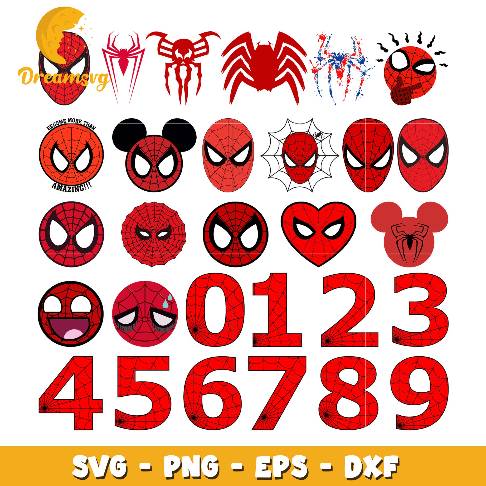 Spiderman face design bundle svg, spiderman head​ svg, spiderman svg