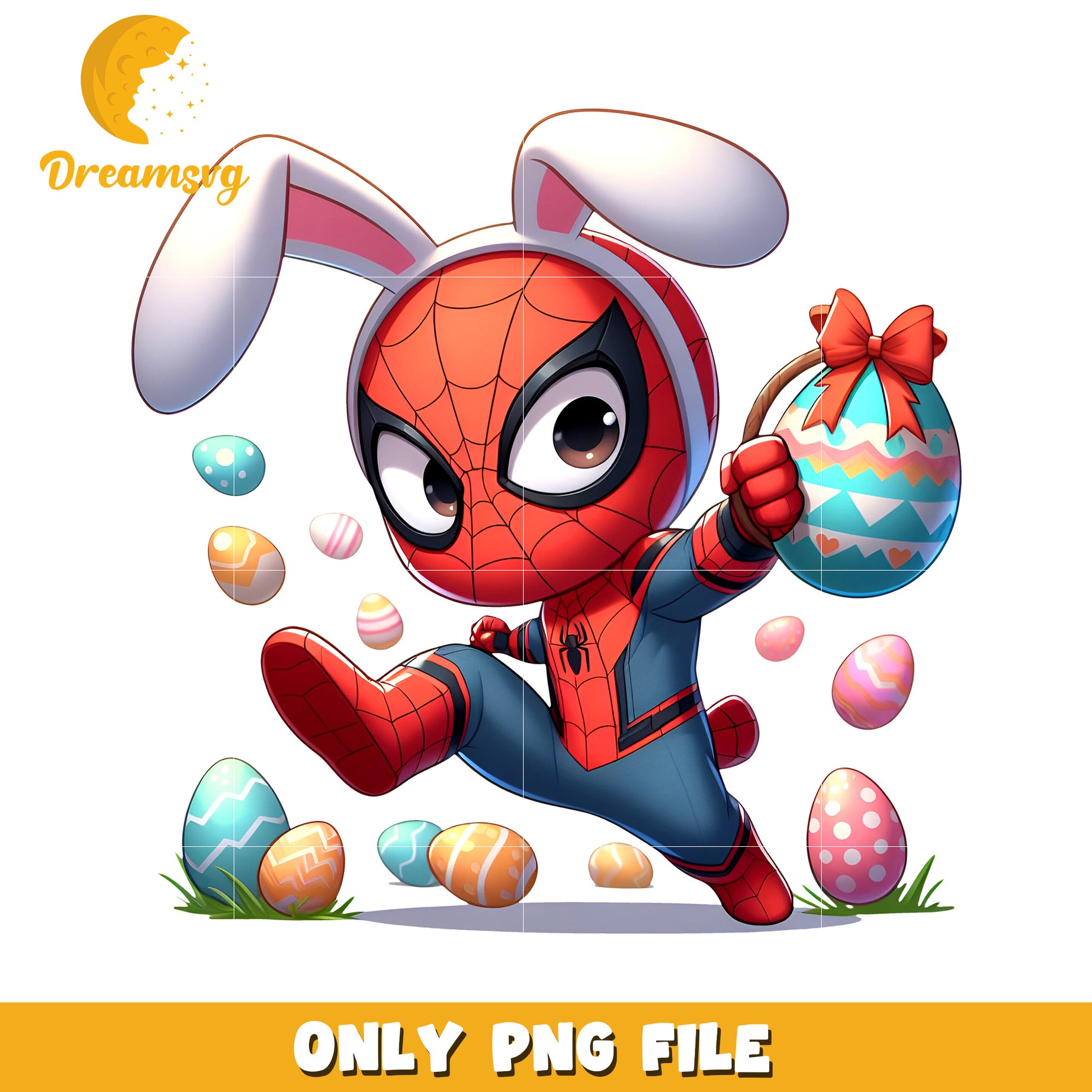 Spiderman bunny easter eggs png, easter bunny png, marvel png