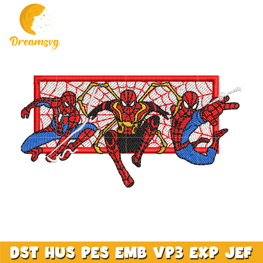 Spiderman form embroidery design