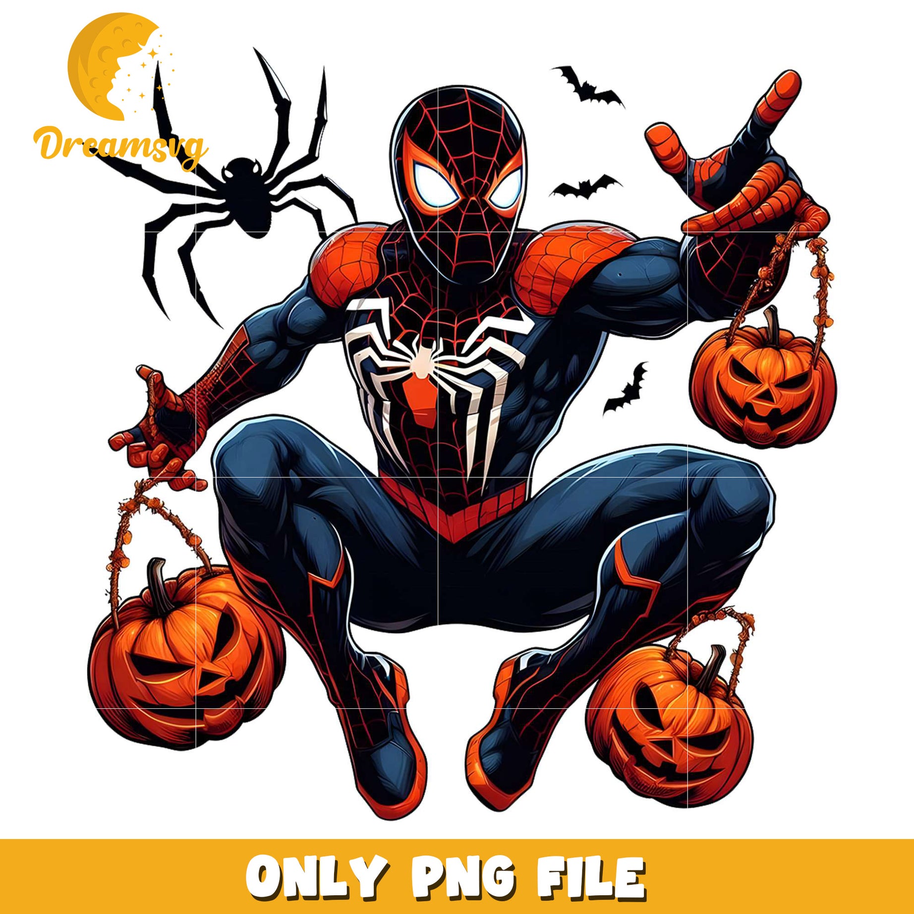 Spiderman halloween png, halloween​​​​ decor png, halloween wallpaper​ png