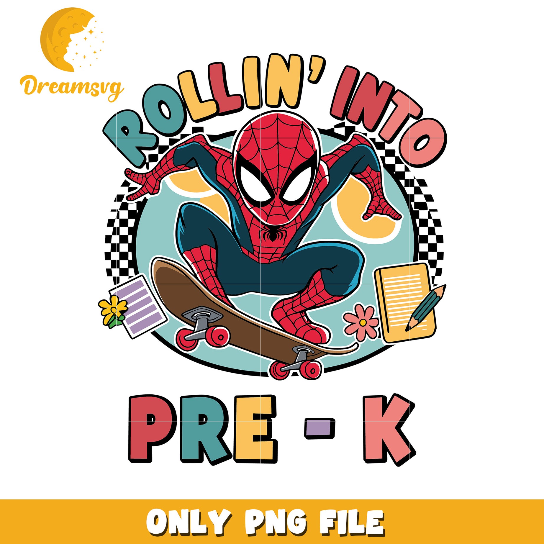Spiderman rollin into pre k png, avenger characters png, spiderman png