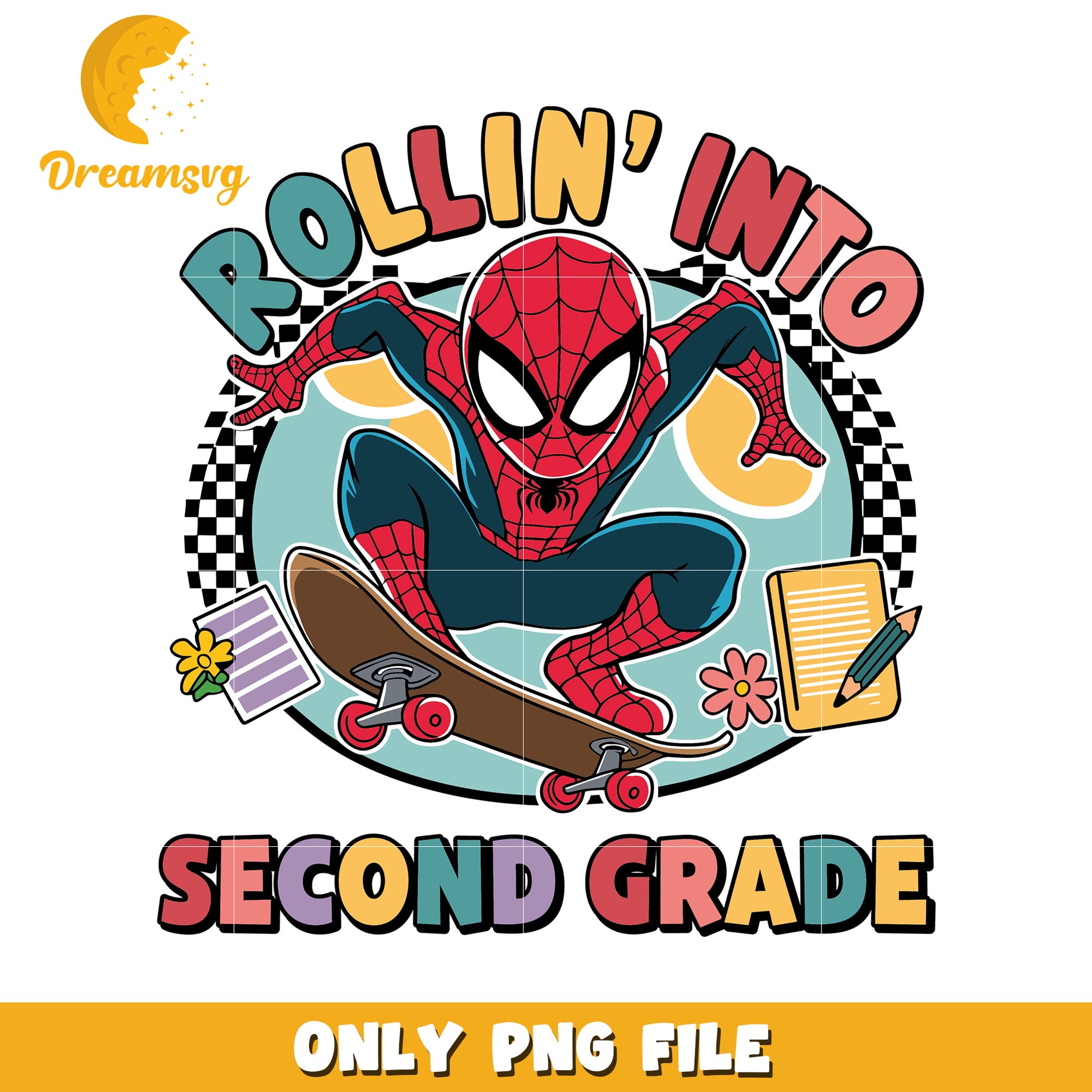 Spiderman rollin into second grade png, avenger characters png, spiderman png