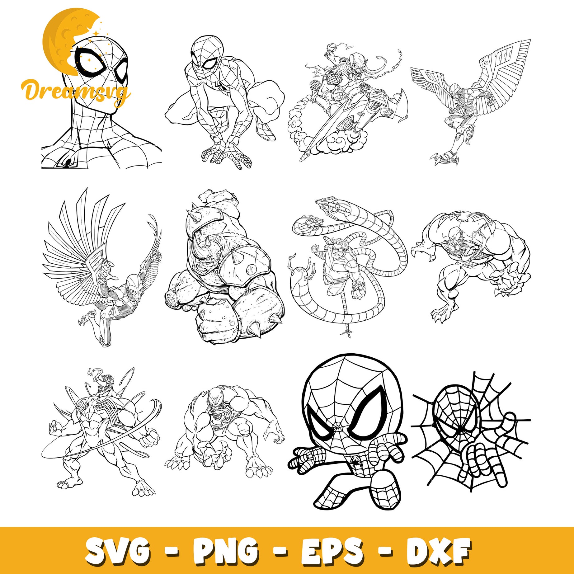 Spiderman spider draw bundle svg, spiderman 2002 cast svg