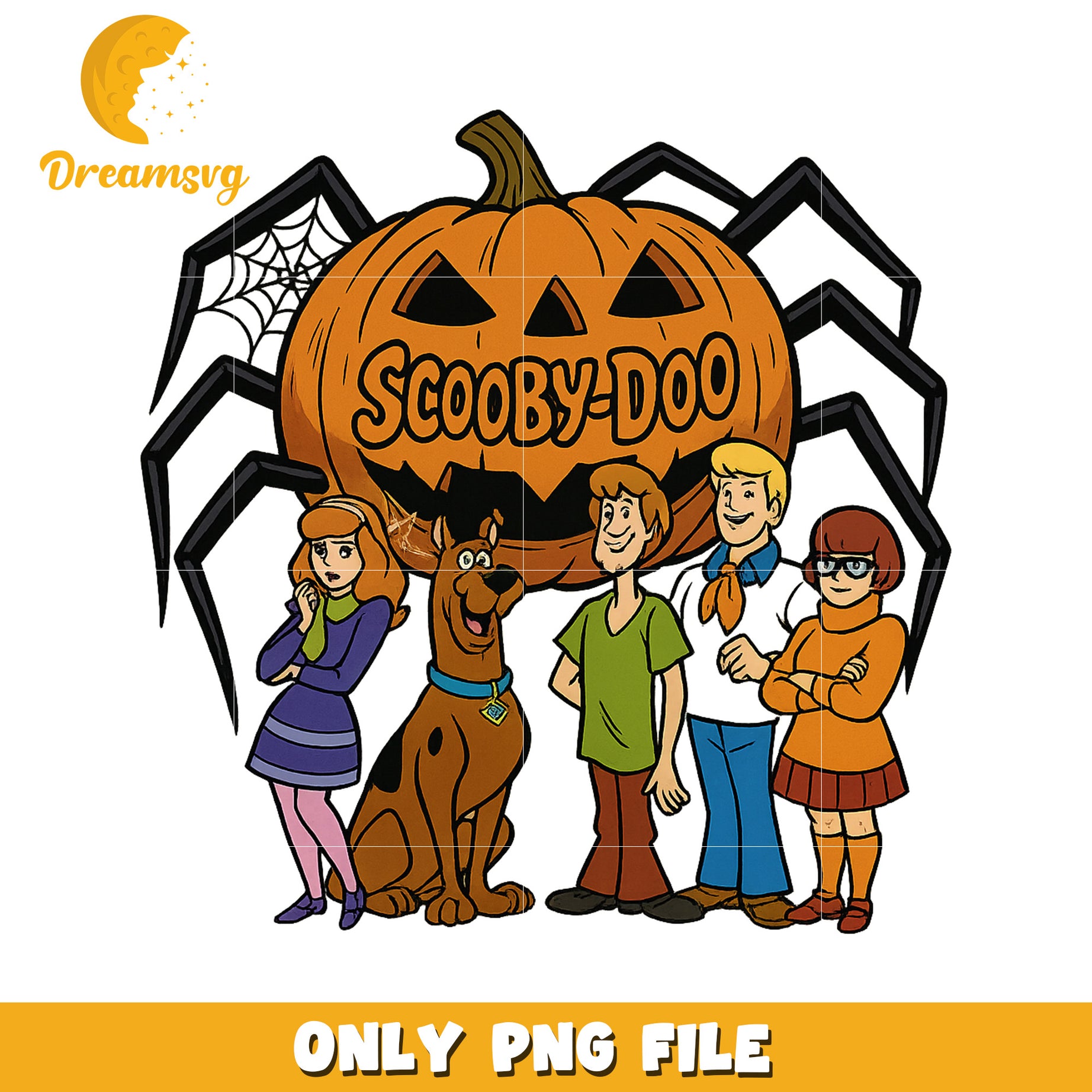 Spider pumpkin png, scary scooby doo png, halloween scooby doo png