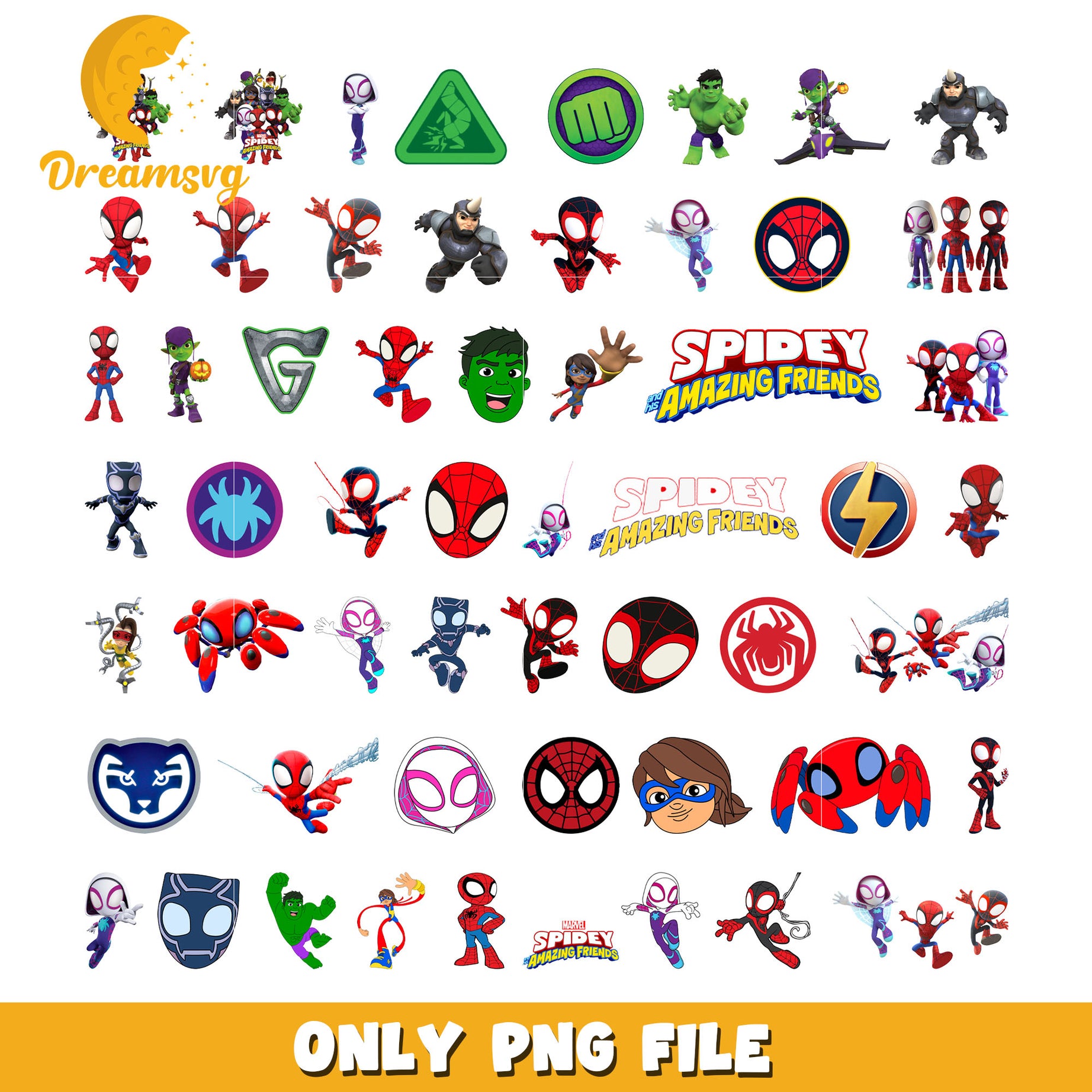 Spiderman and Avengers bundle png, marvel characters​ png