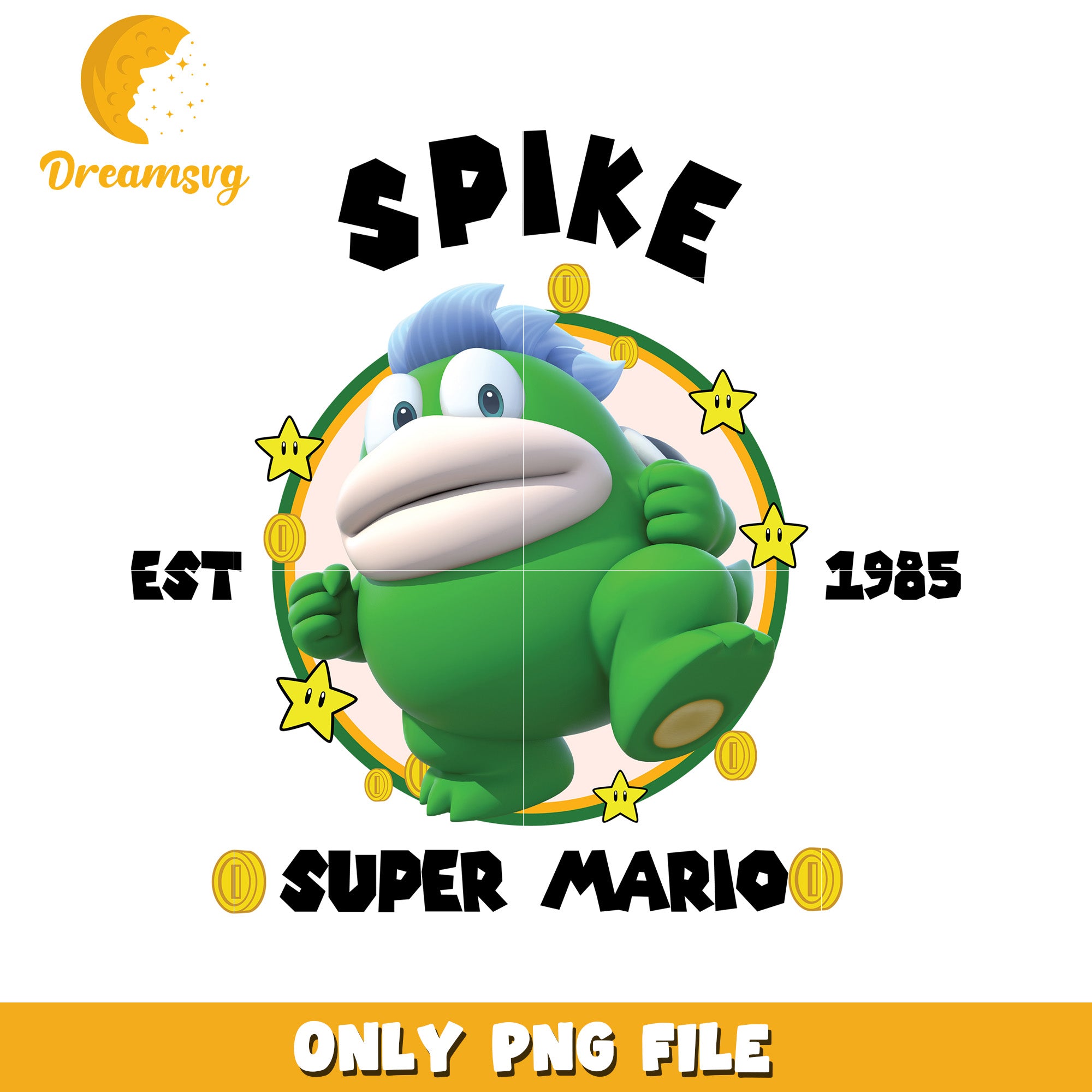 Spike super mario est 1985 png, super mario characters png, vintage mario design png
