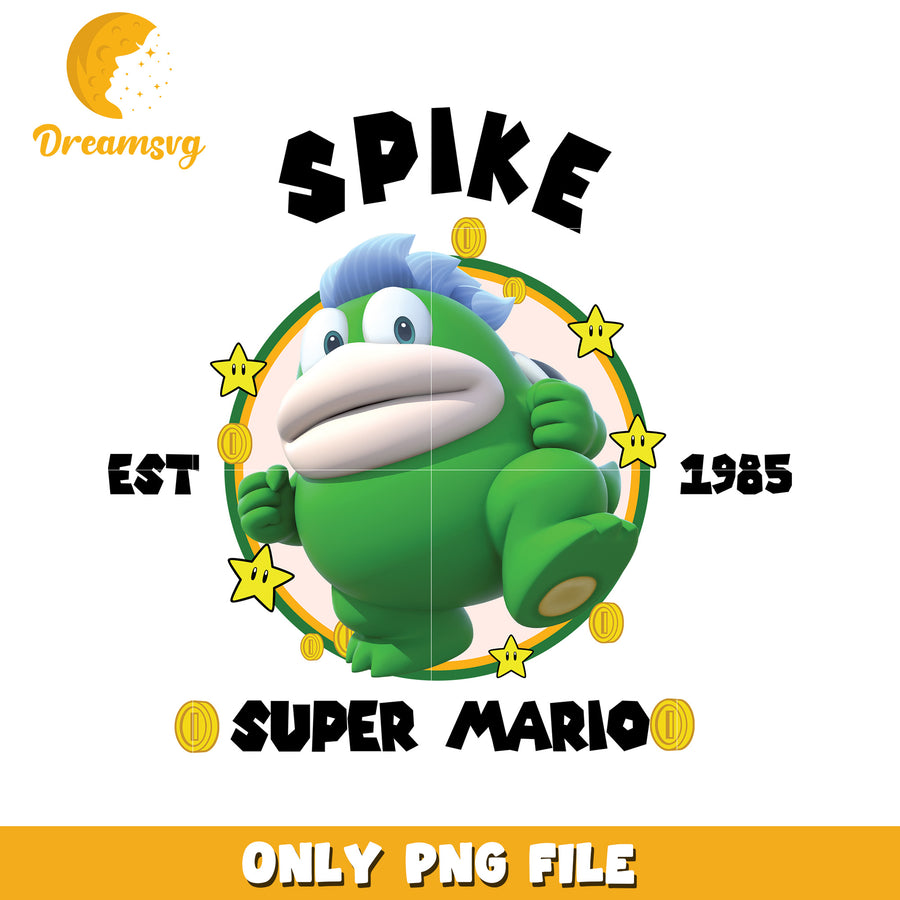Spike super mario est 1985 png, super mario characters png, vintage mario design png