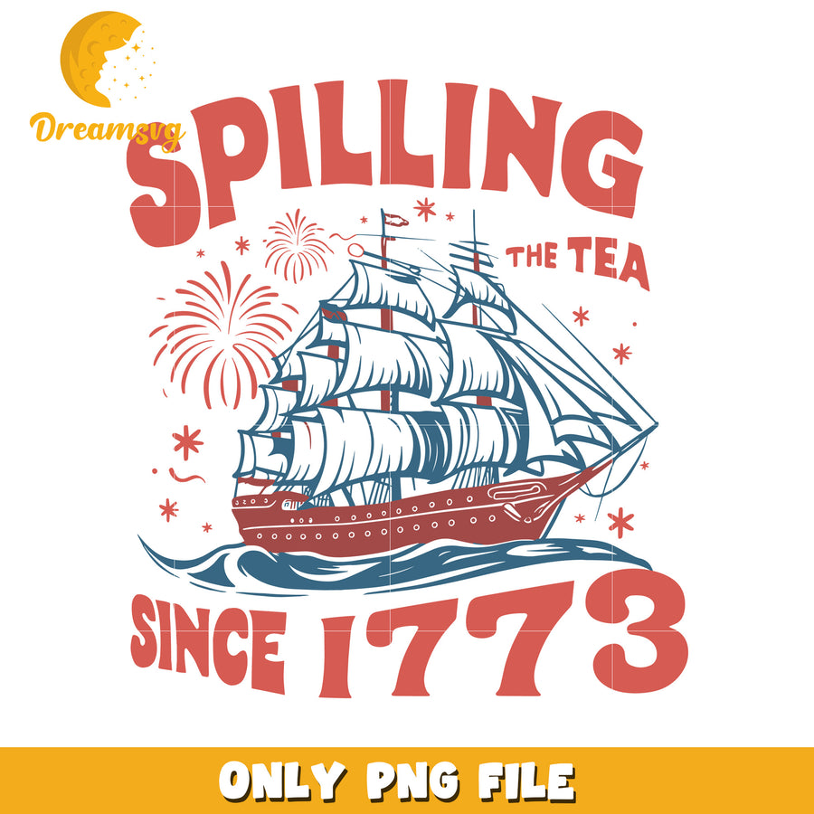 Spilling the tea since 1773 png, boston tea party png, historical meme png