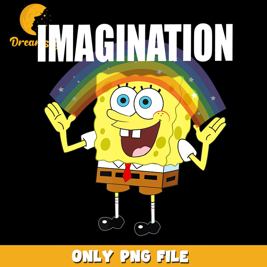 SpongeBob Imagination Rainbow Hands Up PNG, Nickelodeon, Funny PNG