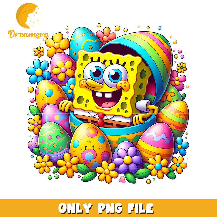 SpongeBob character easter day png, easter eggs png