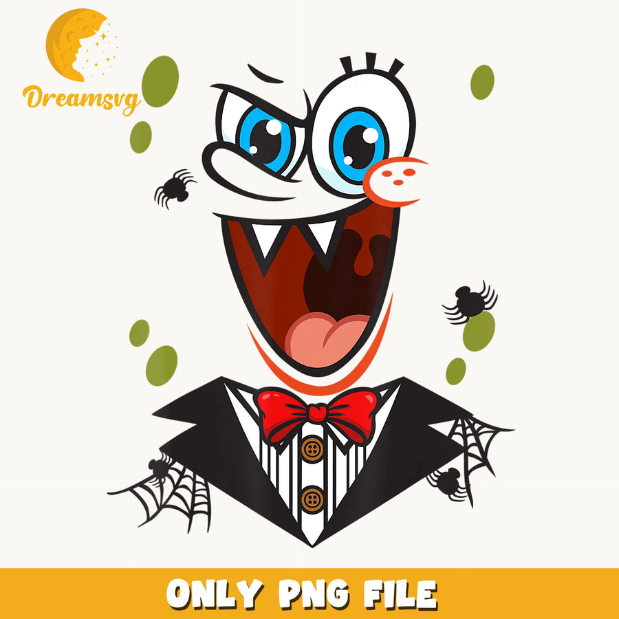 Spongebob Halloween Vampire PNG, Spooky Dracula Design, Horror PNG