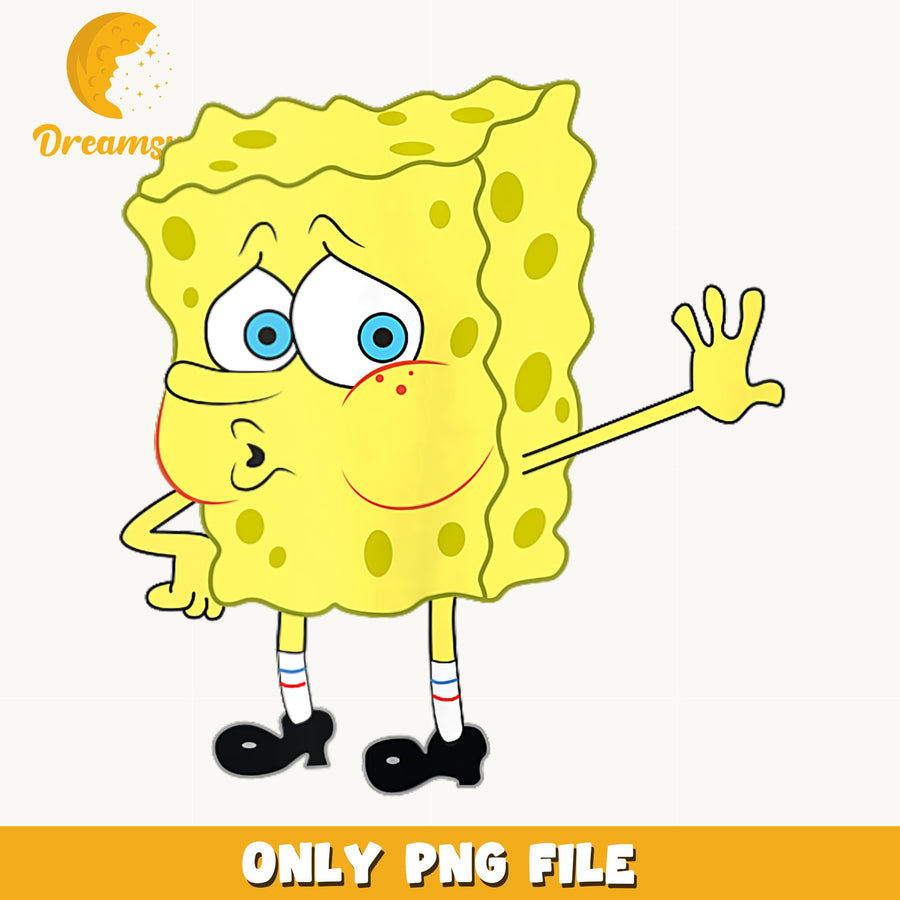 Spongebob Squarepants Waving PNG, Nickelodeon Cartoon, Funny PNG