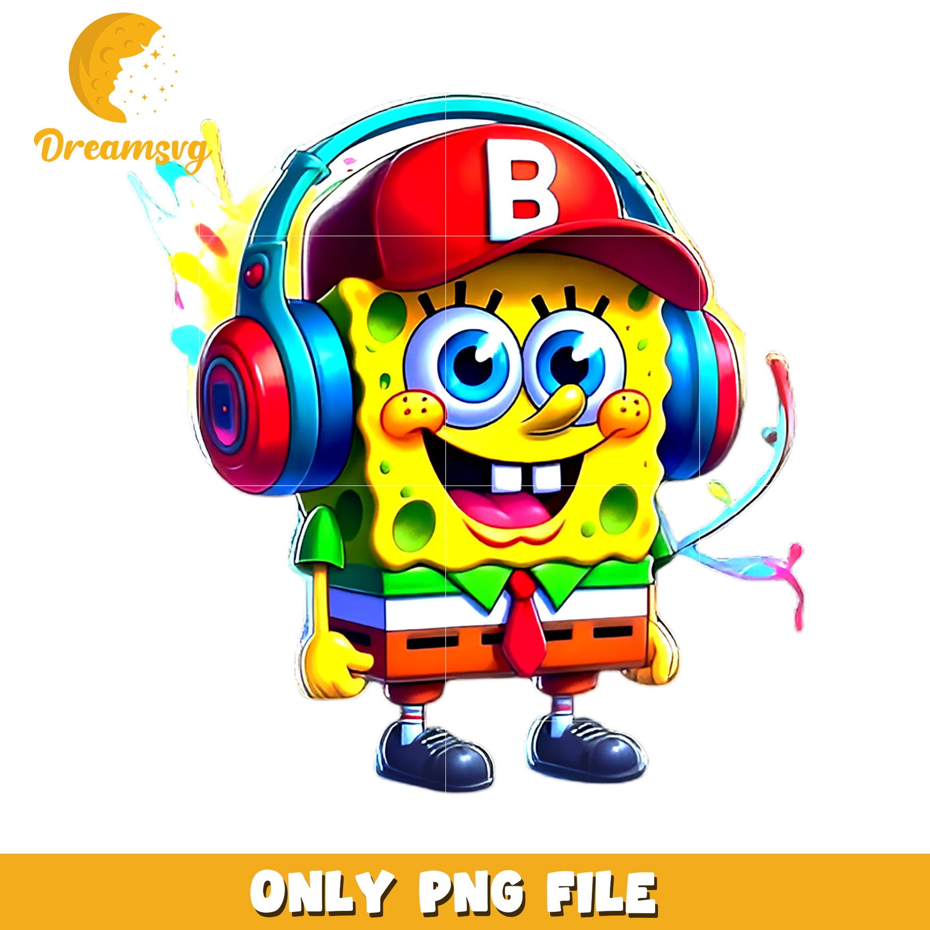 Sponge bob headphone png, spongebob squarepants​ png, spongebob movie​ png