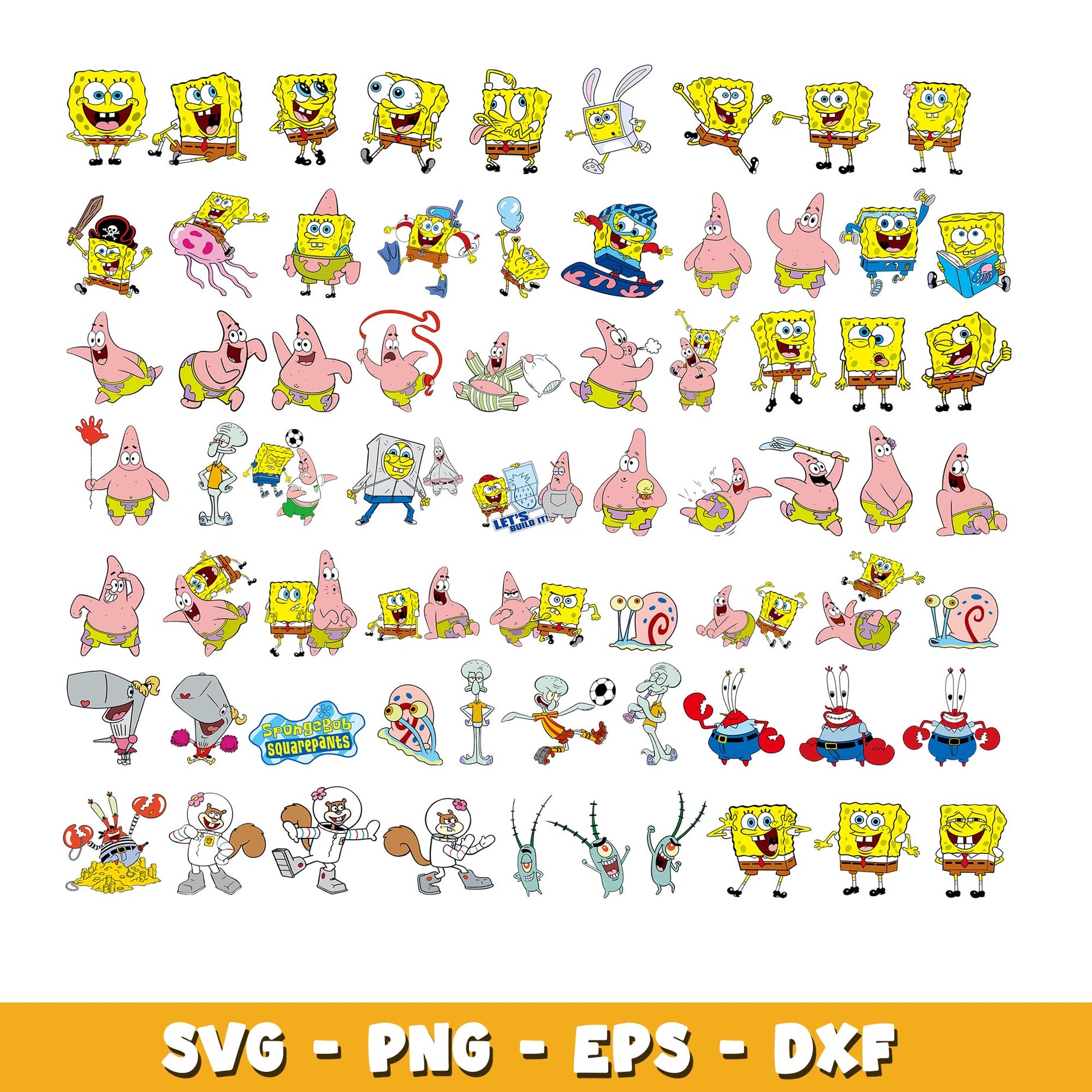  SpongeBob and friends svg, SpongeBob SquarePants  bundle svg, cartoon svg  