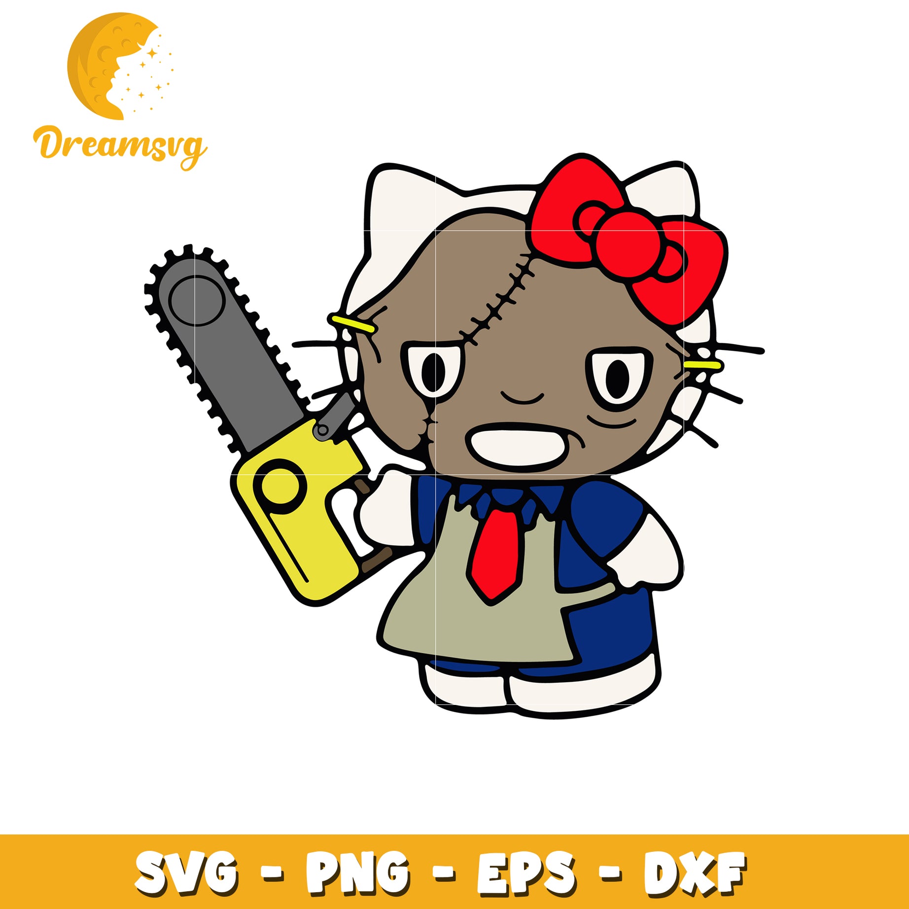 Spooky Hello Kitty Chainsaw SVG PNG EPS DXF