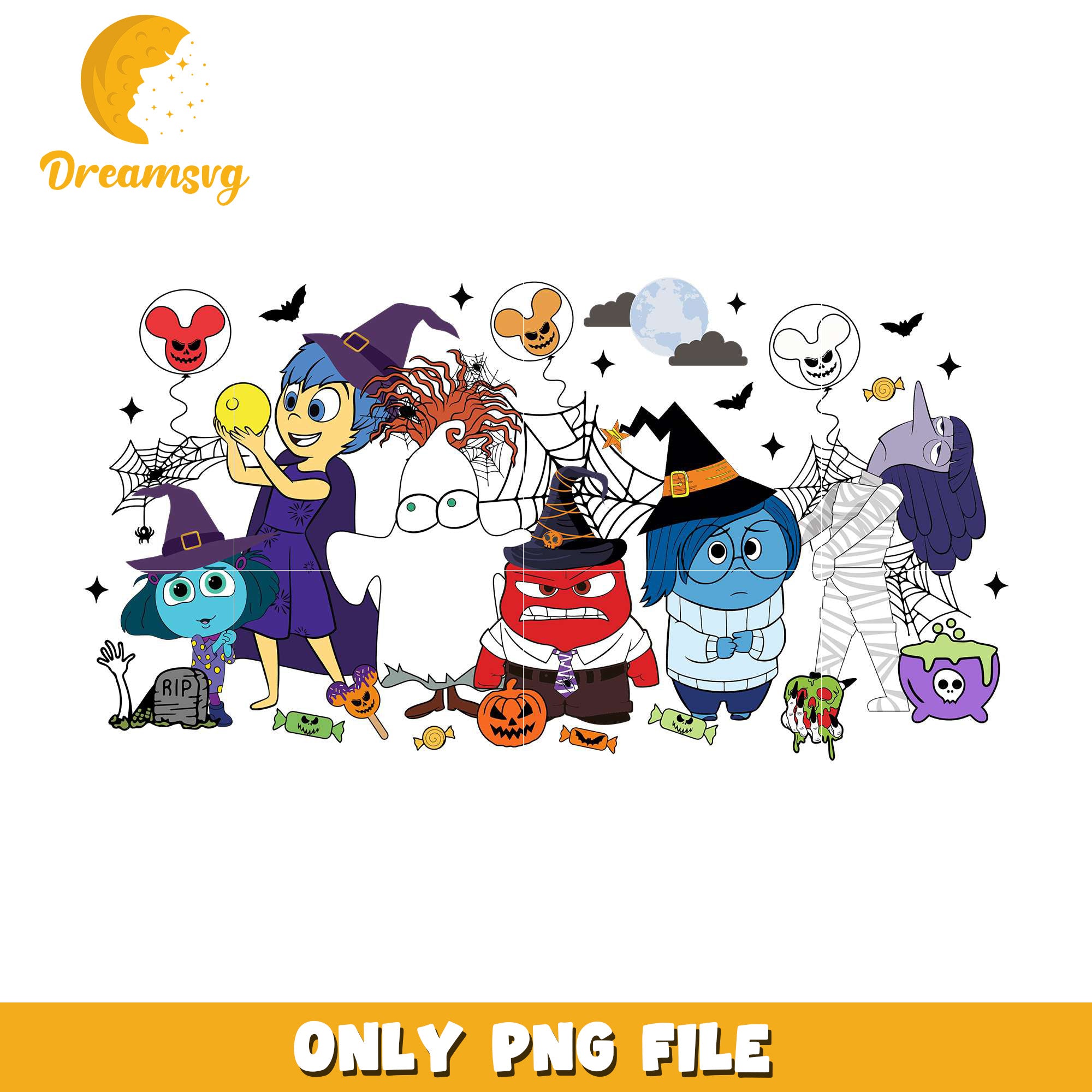 Spooky Inside Out Characters Halloween png, halloween games​​ png, halloween cookies​ png