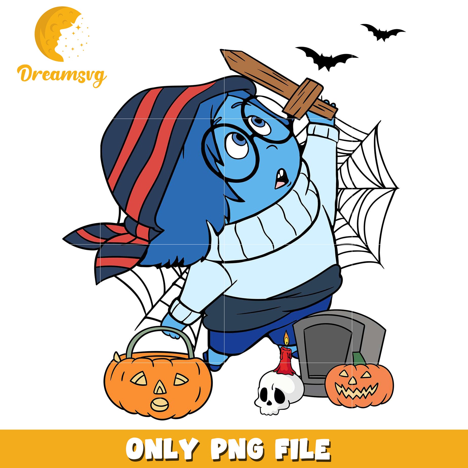 Spooky Sadness Inside Out Halloween png, halloween pumpkin png, halloween cookies png