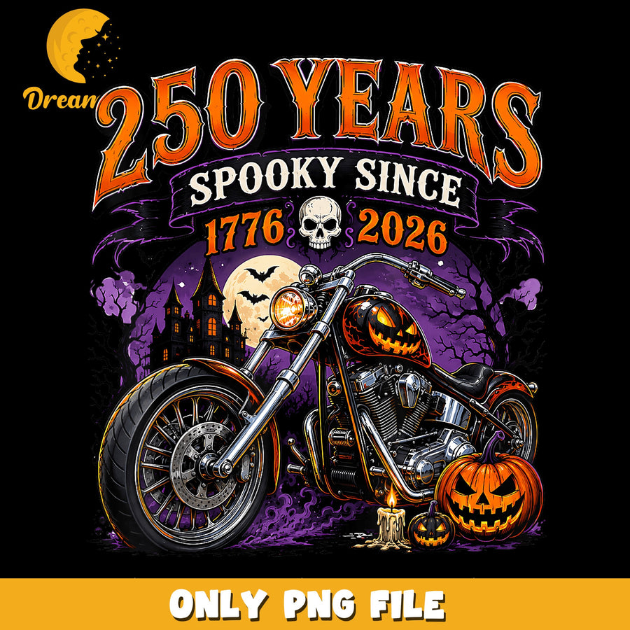Spooky Motorcycle PNG, 250th Anniversary, Halloween Art