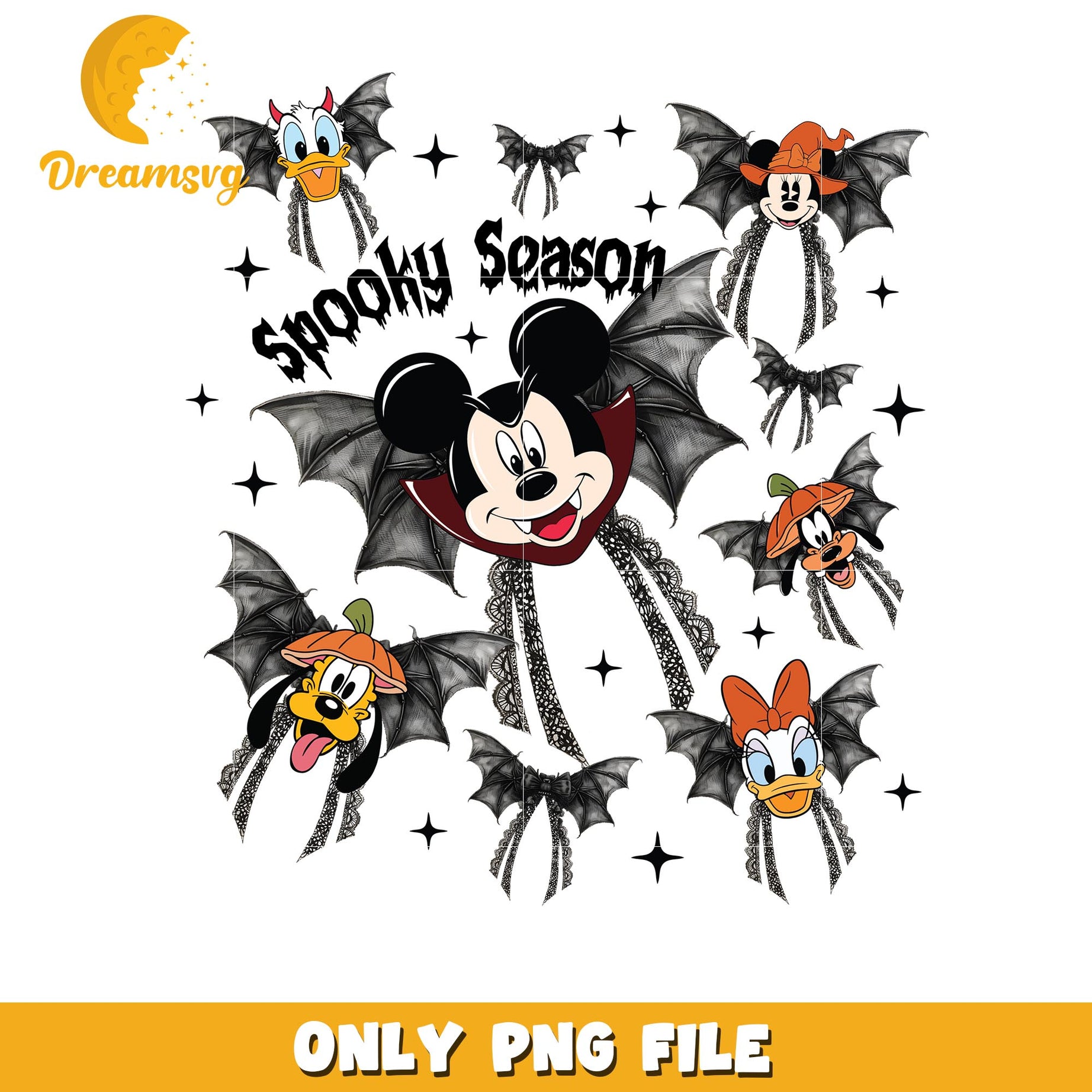 Spooky season Mickey friends png, Disney world halloween vibes png